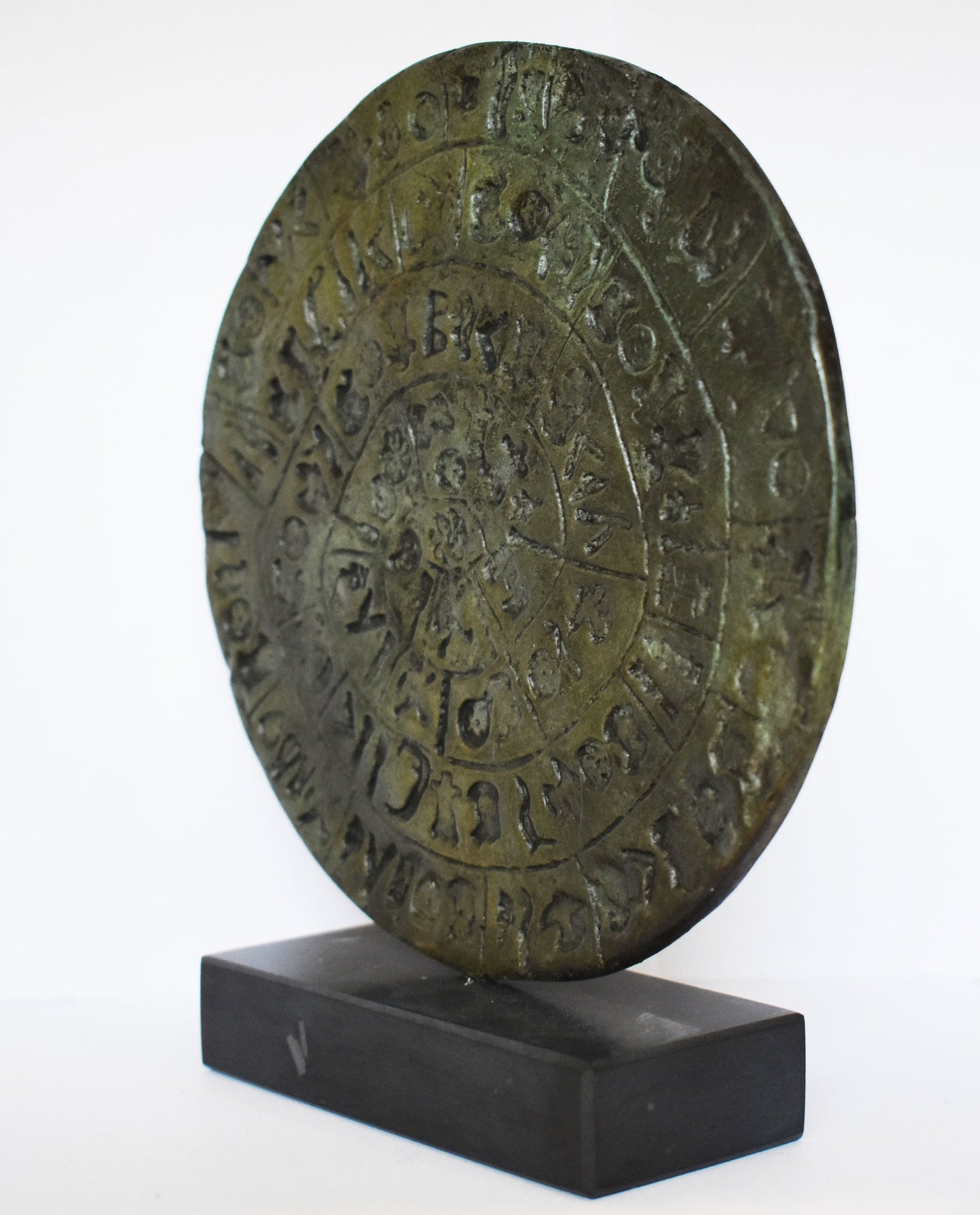 Phaistos Disc - Minoan Bronze Age - 2000 BC - A Lost Message from Ancient Greece - Museum Reproduction - pure bronze statue