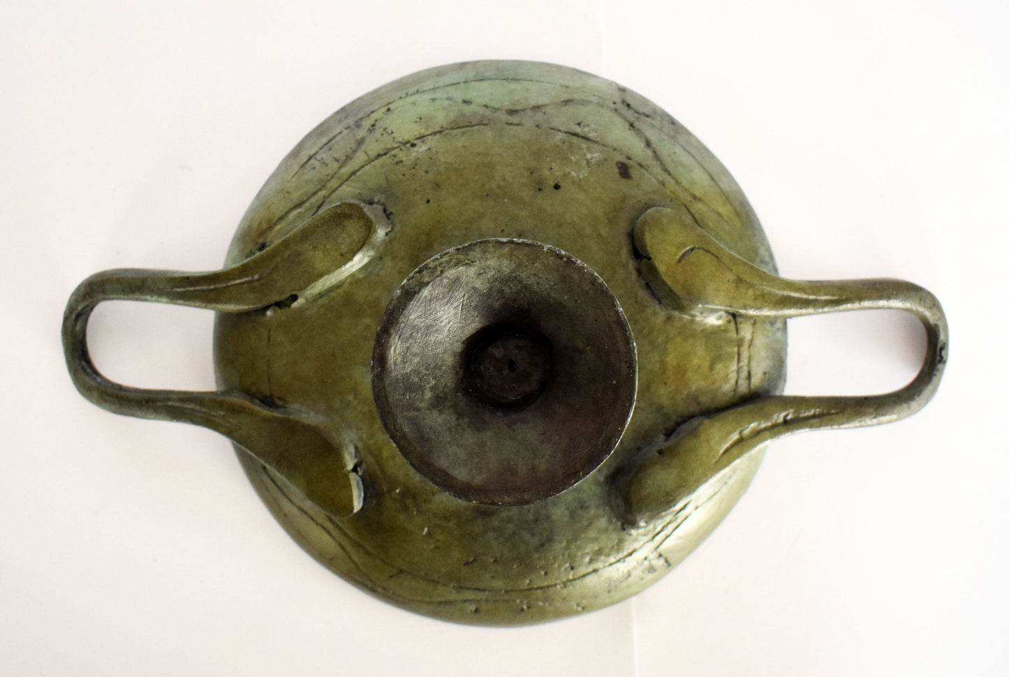 Ancient Greek Macedonian Kylix - Floral Design - Museum Reproduction - pure Bronze item