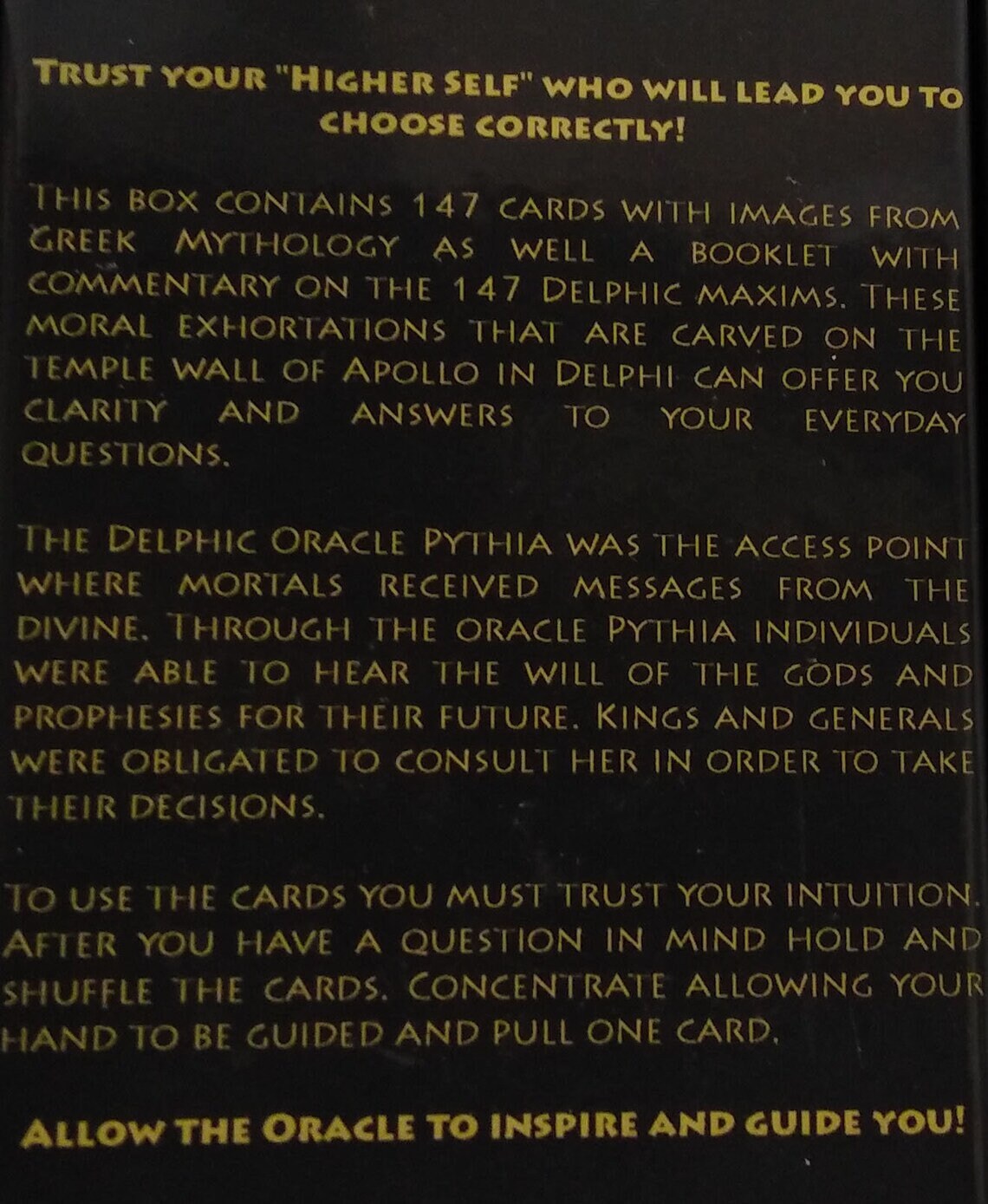 Dephic Oracle cards - Divination, Destiny - 147 Maxims - Temple of Apollo - Pythia message - Self knowledge