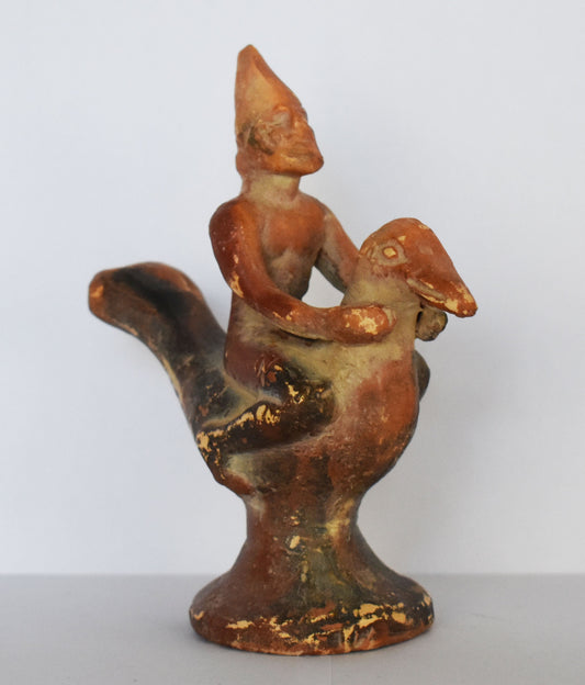 Man on Goose - Idol or Toy - Mycenae - 1100 BC - Miniature - Museum Reproduction  - Ceramic Artifact
