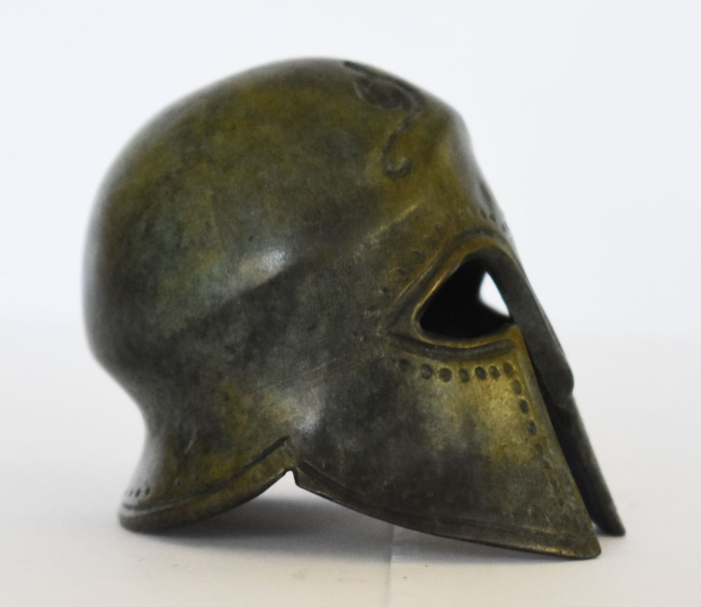Ancient Greek Spartan Corinthian Helmet - Small - Classic Period - Pure Bronze Statue