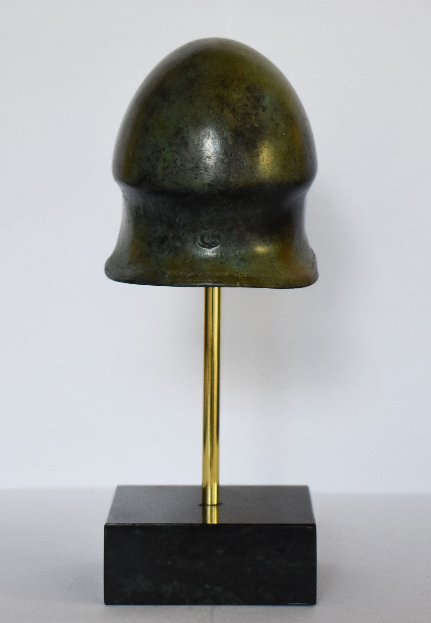 Ancient Greek Spartan Corinthian Helmet - History - Classic Period - Marble Base - Museum Reproduction - Pure Bronze Statue