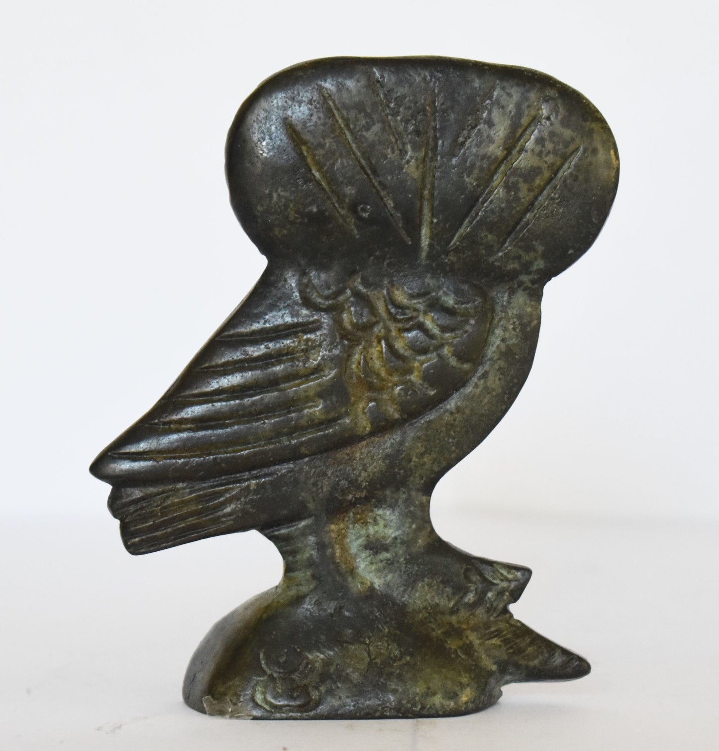 Owl of Wisdom and Intelligence - Small - Symbol of virgin goddess Athena Minerva - Ancient Greece - pure bronze statue