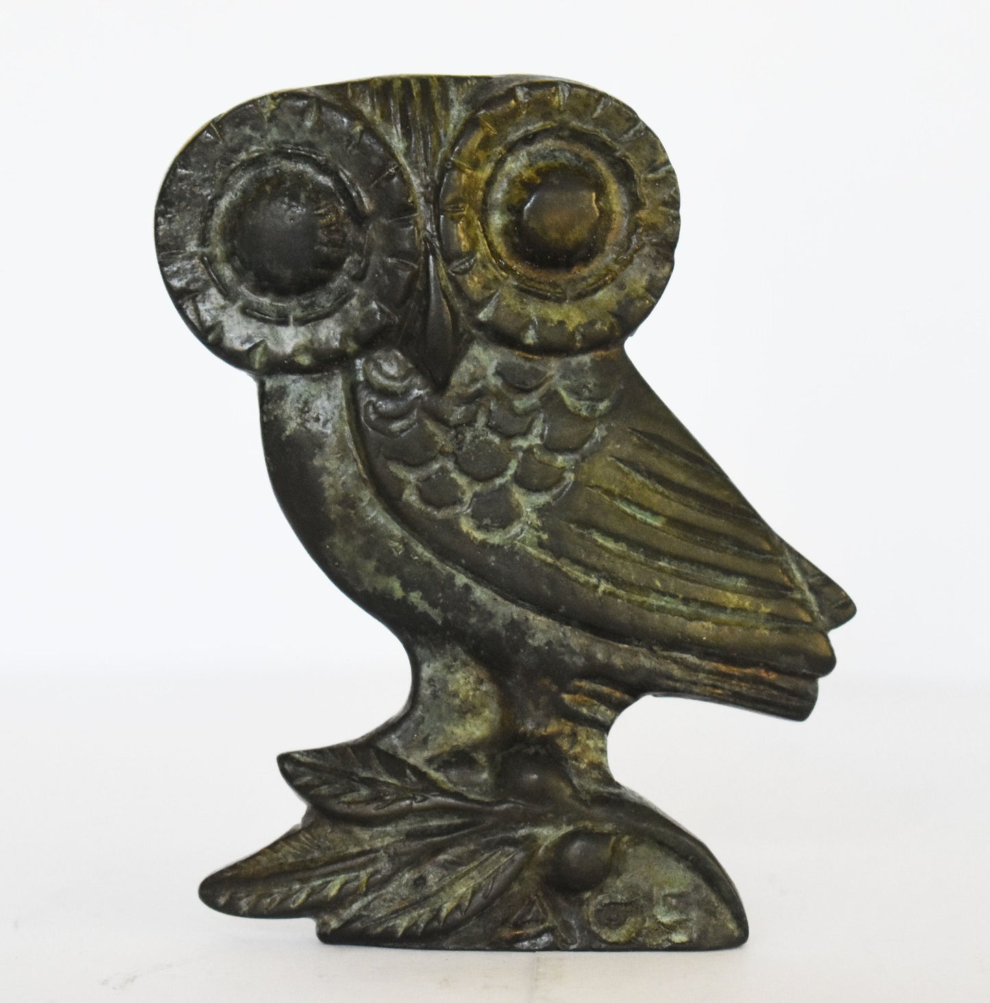 Owl of Wisdom and Intelligence - Small - Symbol of virgin goddess Athena Minerva - Ancient Greece - pure bronze statue