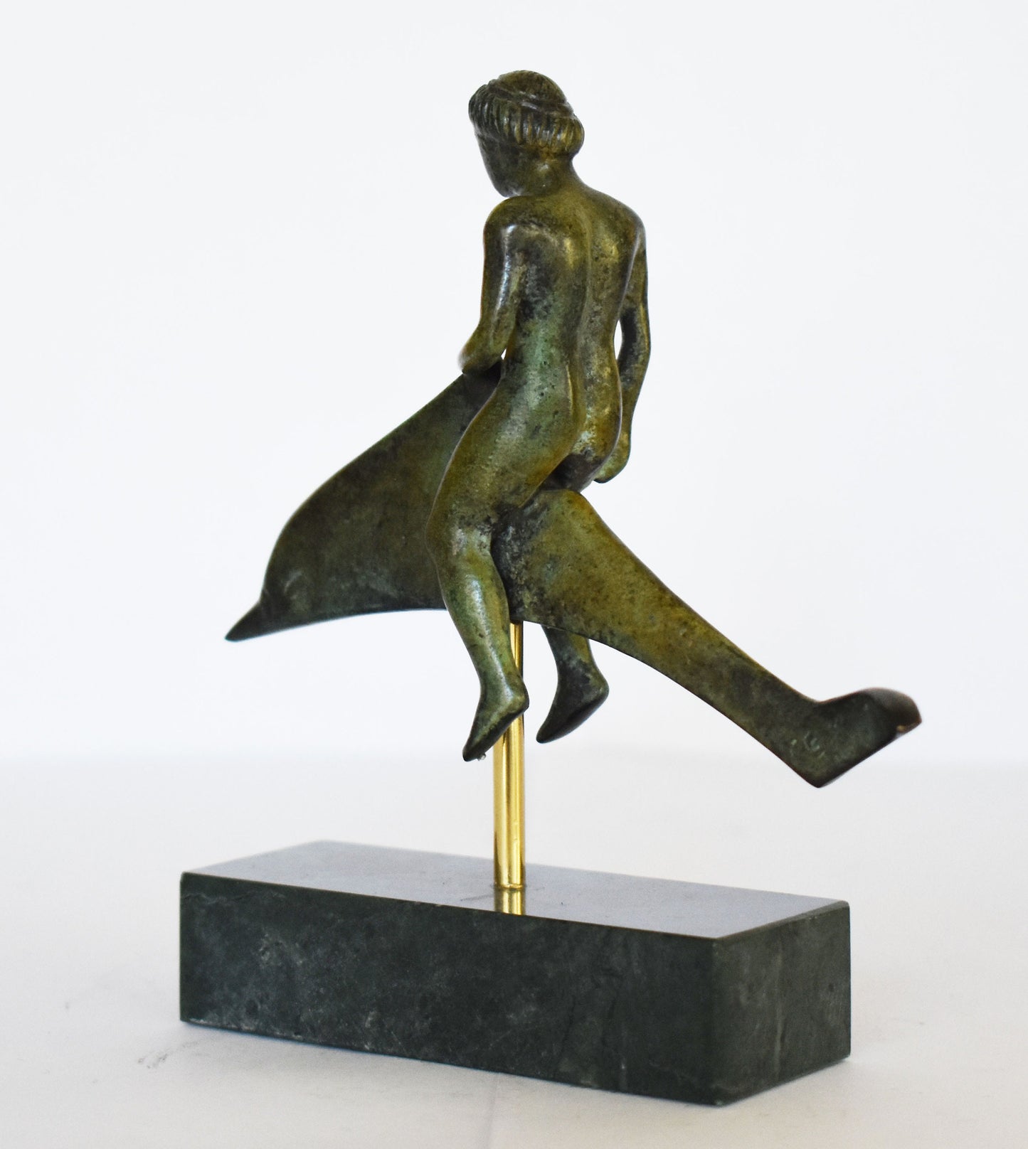 Arion - Myth of his Kidnapping by Pirates and Miraculous Rescue by Dolphins - Marble Base - Pure Bronze Sculpture