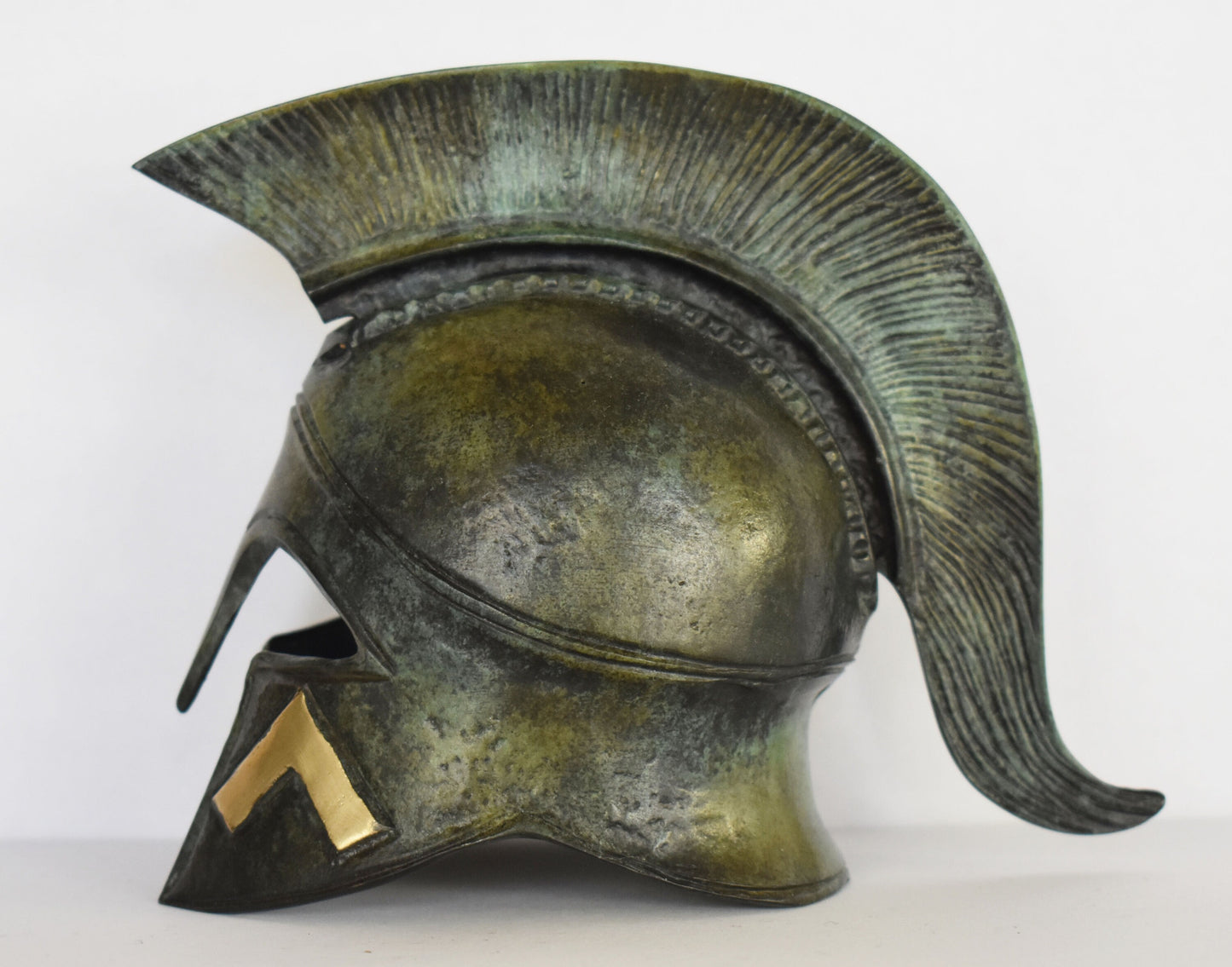 Ancient Greek Spartan Helmet - Λ Symbol - Leonidas and 300 - Thermopylae - Museum Replica - Small - Pure Bronze  Statue