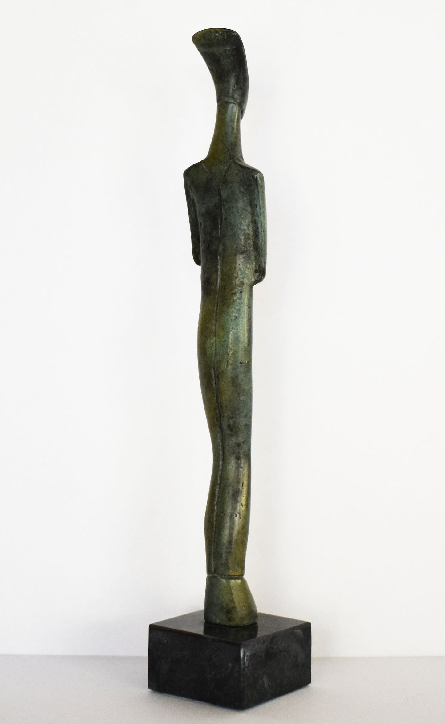 Cycladic Female idol - Figure from Keros island, Greece - Marble Base - Small - Pure Bronze Statue