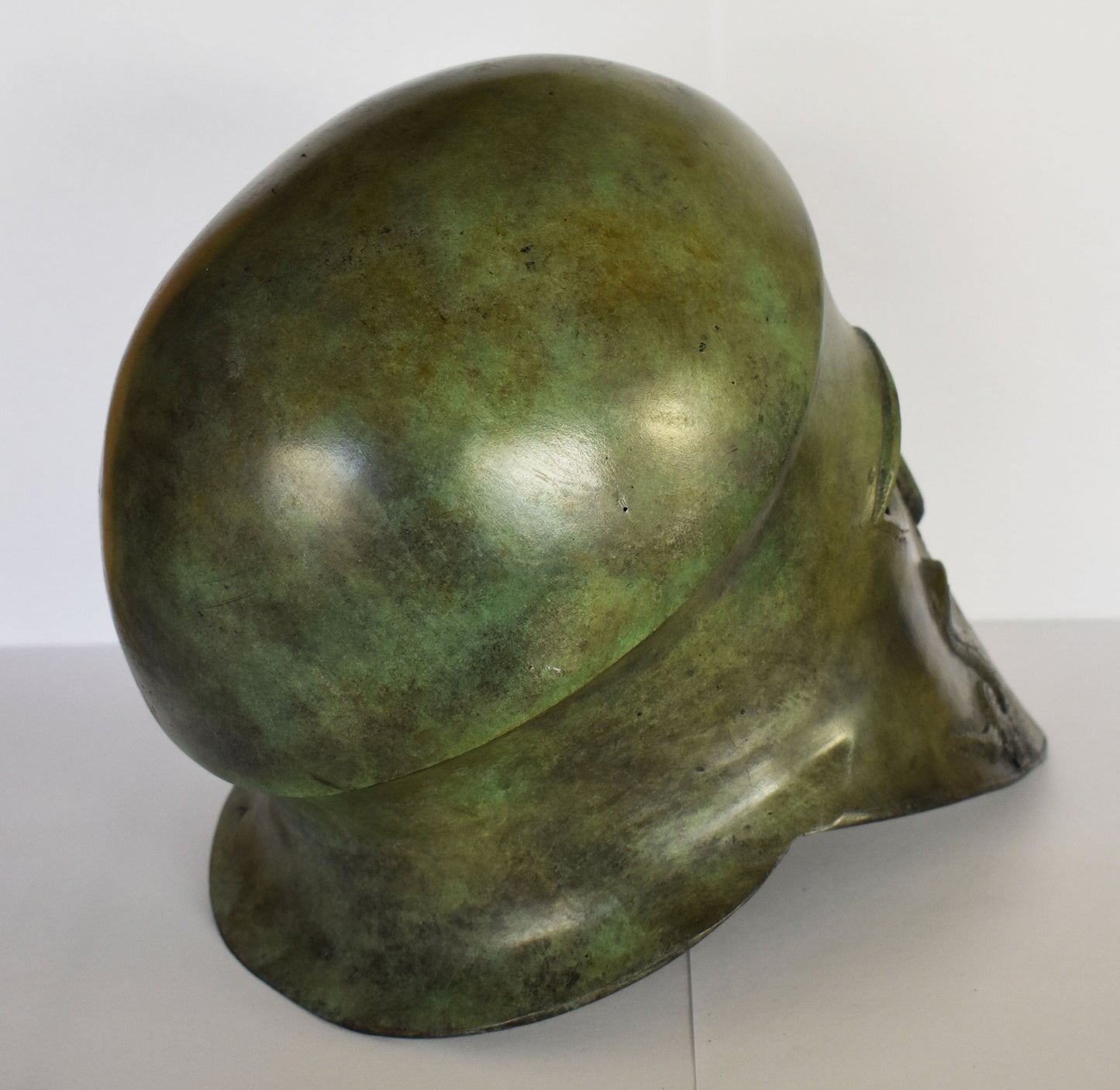 Ancient Greek Corinthian Helmet - From Olympia - Snakes Motif - Museum Reproduction - Pure Bronze Statue