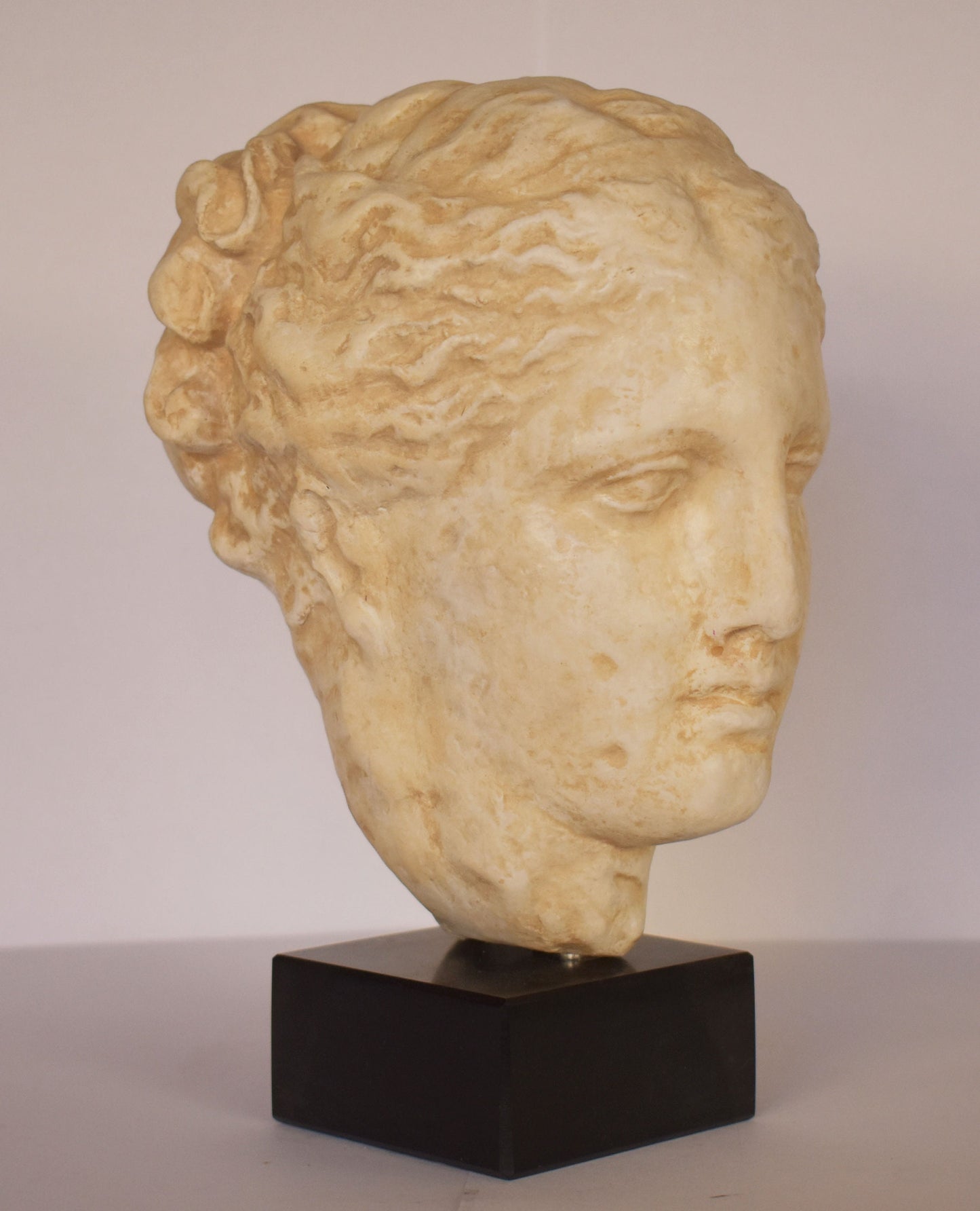 Hygieia - Greek Goddess of Health, Cleanliness and Hygiene - Marble Base - Museum Reproduction - Head Bust - Casting Stone