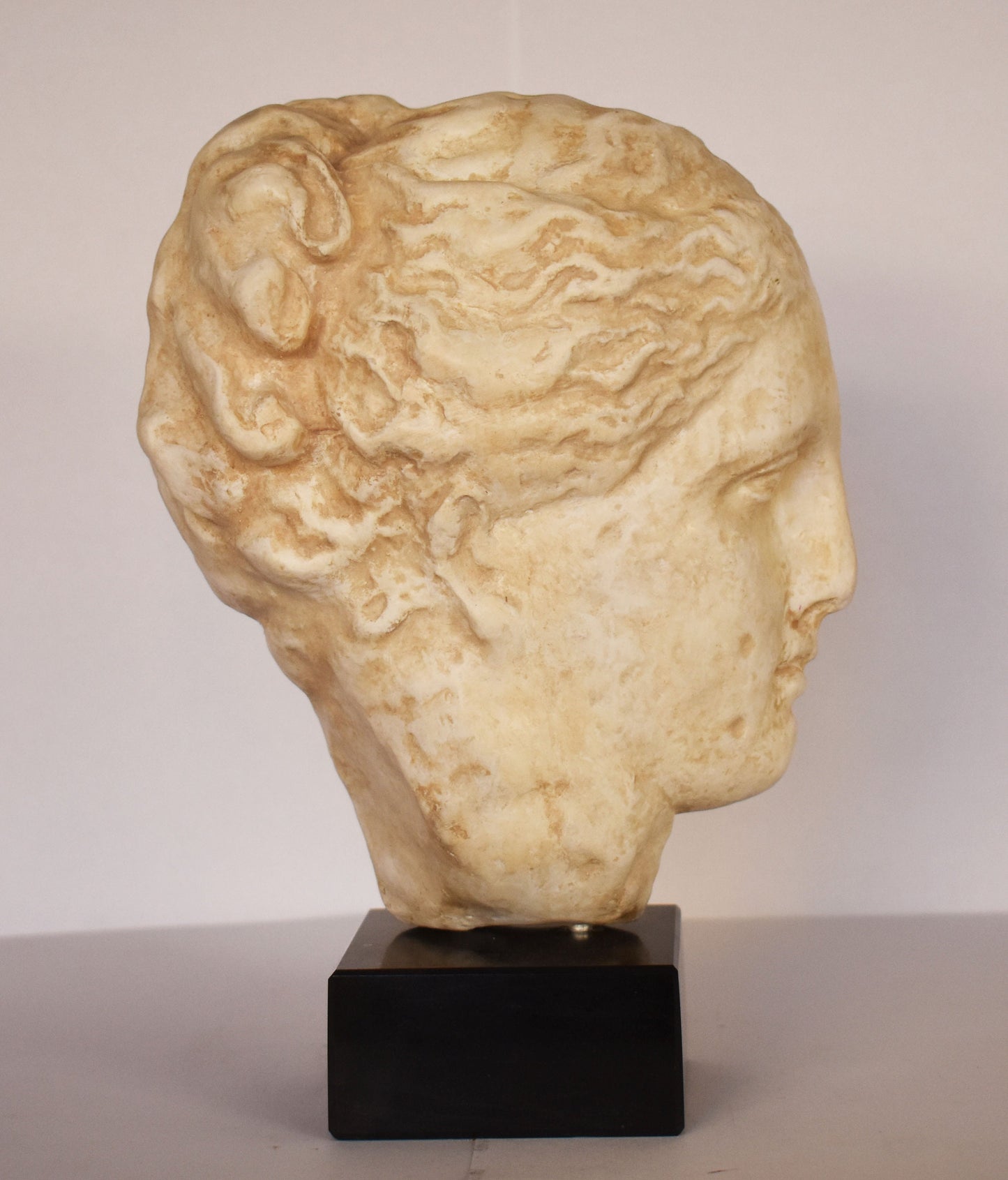 Hygieia - Greek Goddess of Health, Cleanliness and Hygiene - Marble Base - Museum Reproduction - Head Bust - Casting Stone