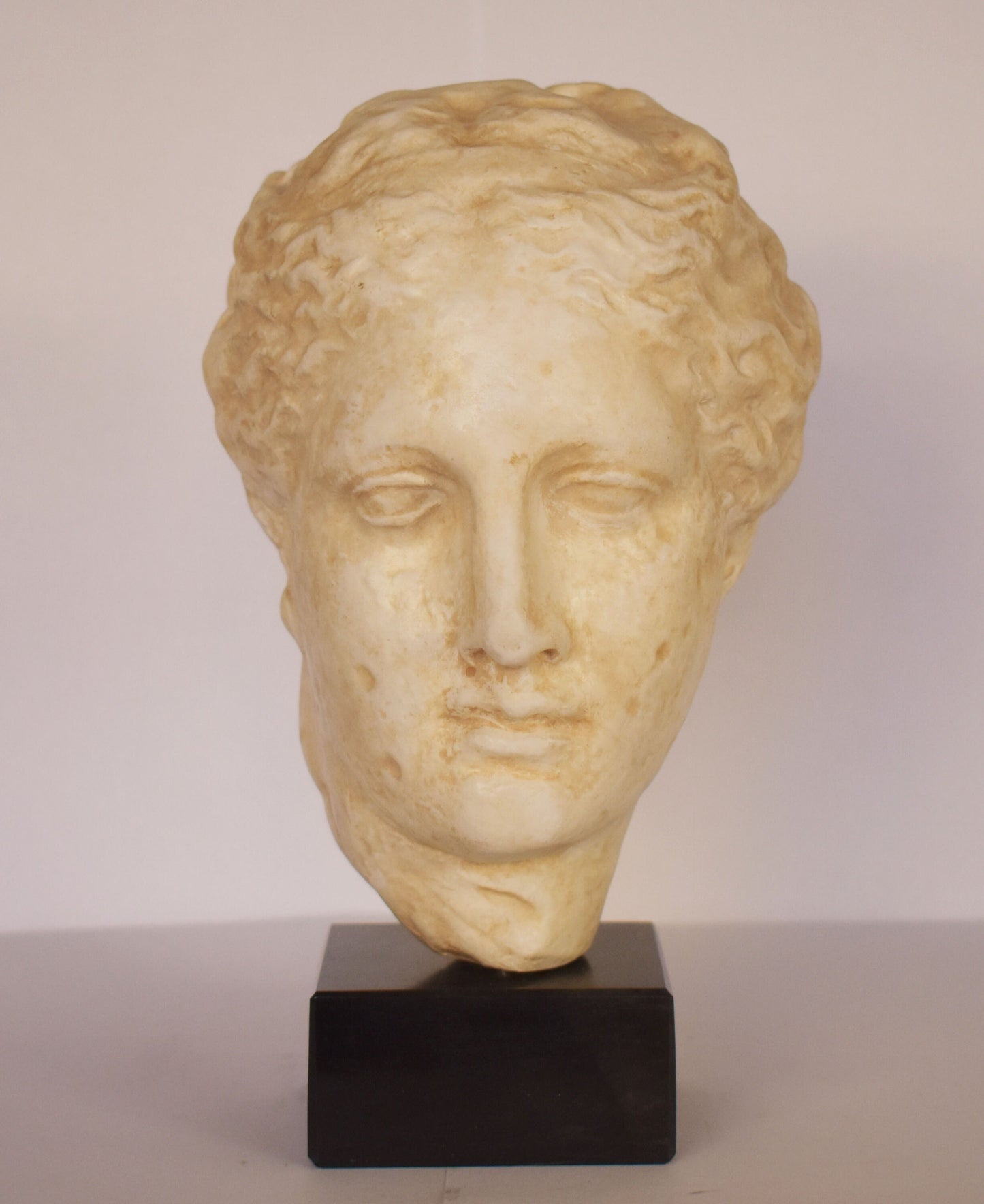 Hygieia - Greek Goddess of Health, Cleanliness and Hygiene - Marble Base - Museum Reproduction - Head Bust - Casting Stone