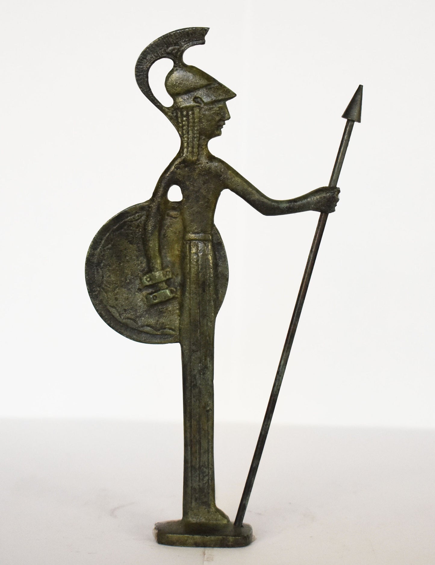 Athena Minerva with Owl and Spear - Greek Roman Goddess of Wisdom, Handicraft, Warfare - Greek Mythology - Pure Bronze Statue
