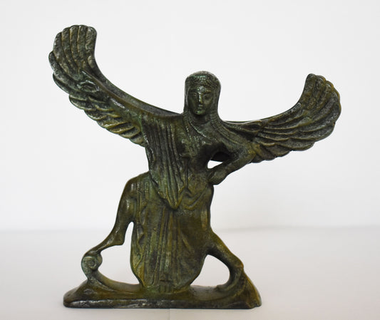 Nike striding forwards - Greek Roman Goddess of Victory - Close Companion of Zeus - British Museum - Replica - pure bronze  statue