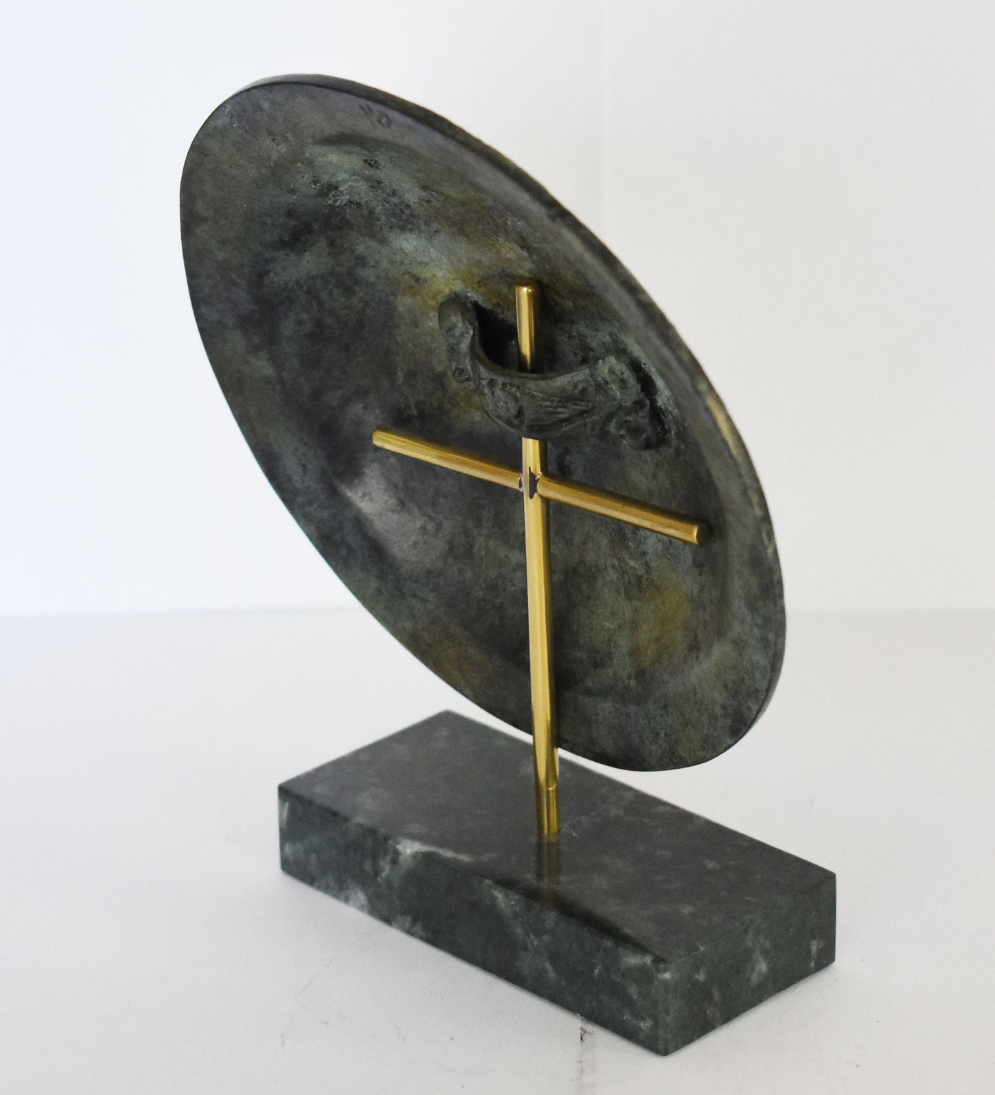 Ancient Greek Spartan Shield - Λ symbol - King Leonidas and 300 against Persian Empire - Μarble Βase - Museum Replica - Bronze Sculpture