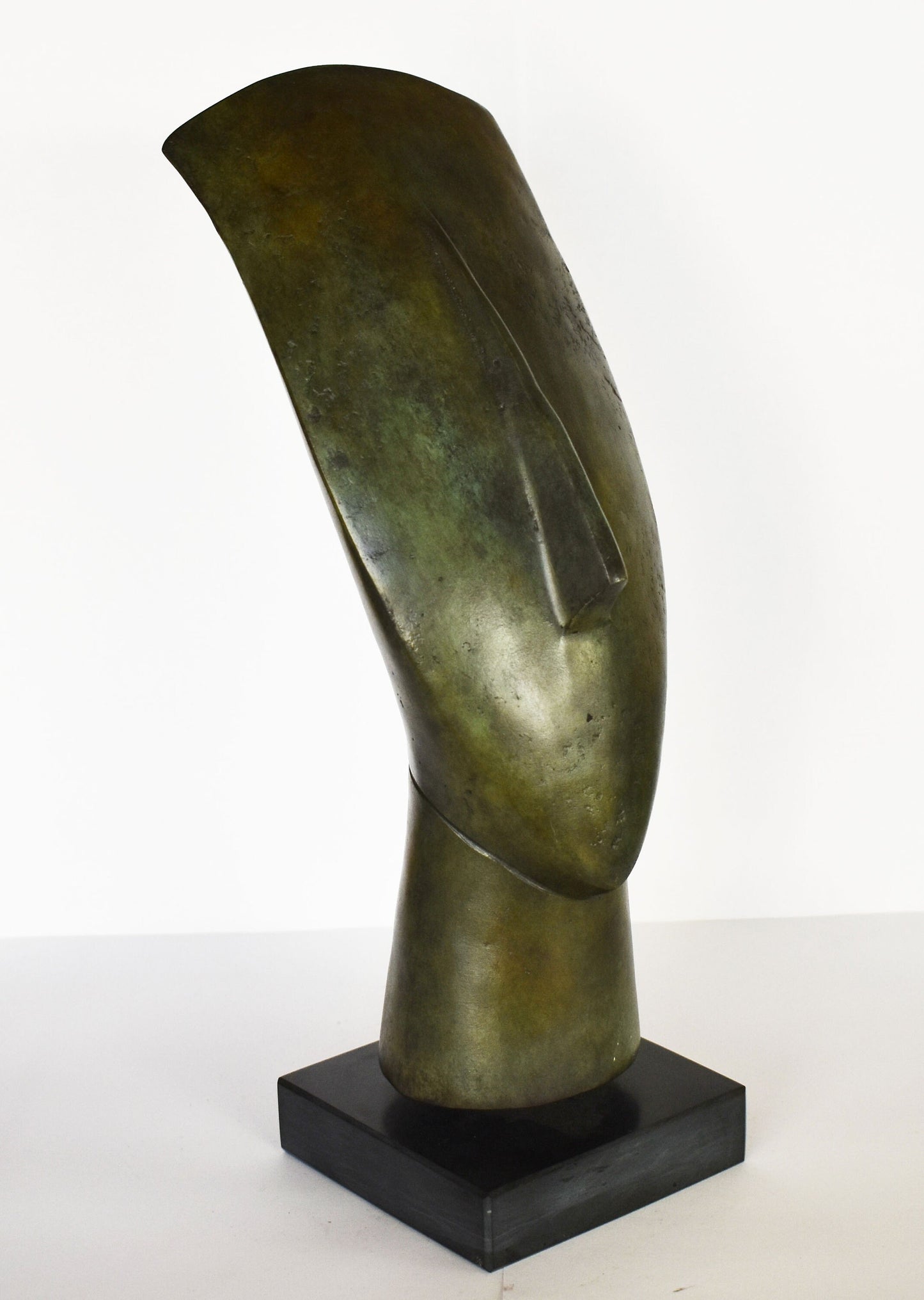 Cycladic Male Bust - Figure from Keros island - Religious Function - Marble Base - Ancient Greece - Pure Bronze Statue