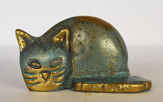 Aegean Cat - Cycladic islands - Naturally Domesticated Breed - Symbol of independence, Liberty, Hope - Miniature - pure bronze  statue