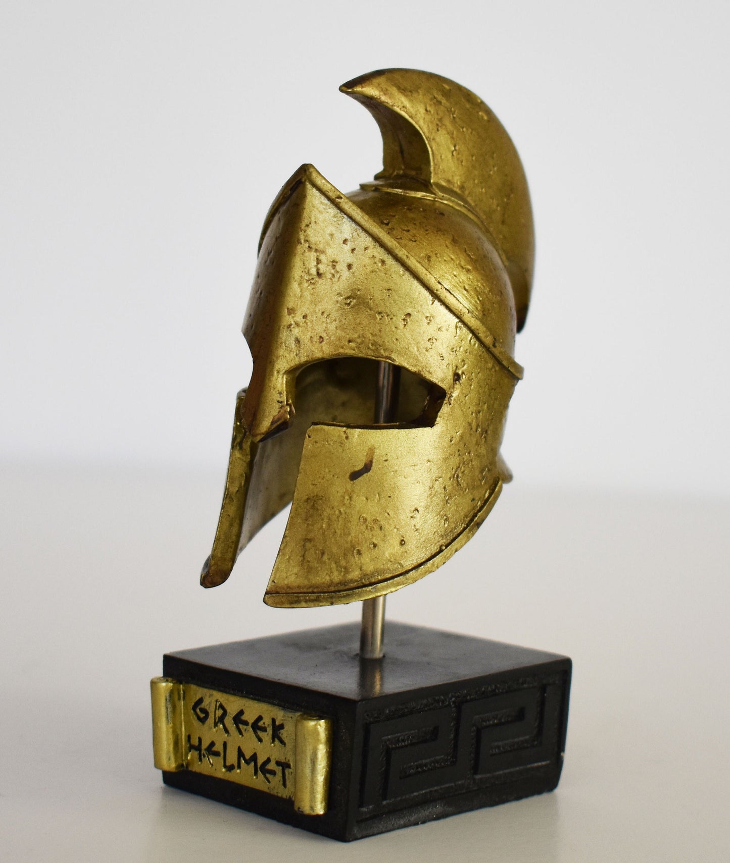 Ancient Greek Spartan Corinthian Helmet - Physical Battle Protection - Museum Reproduction - Polyresin Statue