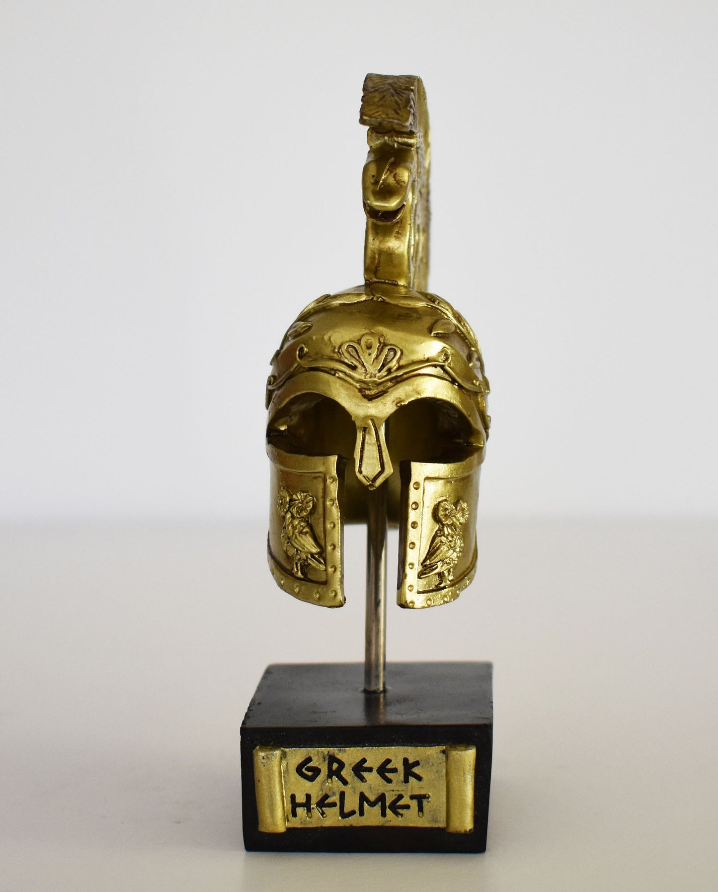 Ancient Greek Spartan Corinthian Helmet - Physical Battle Protection - Snake Design - Museum Reproduction - Polyresin Statue