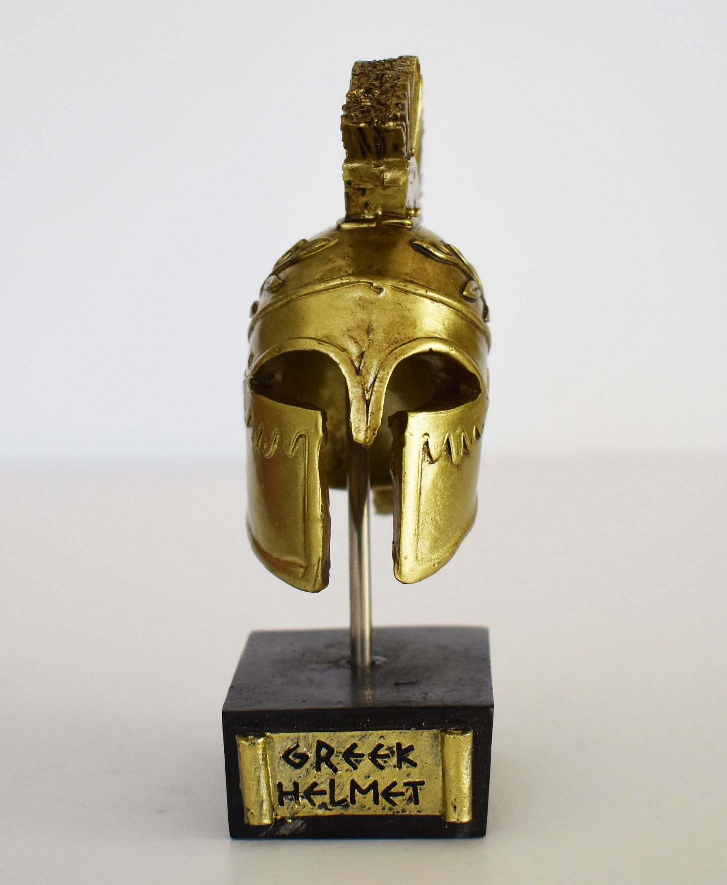 Ancient Greek Spartan Corinthian Helmet - Physical Battle Protection - Symbol of Status - Museum Reproduction - Polyresin Statue