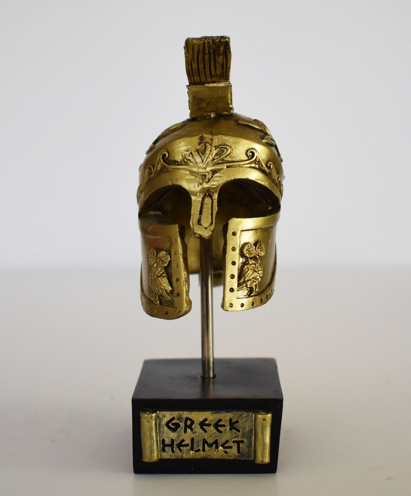 Ancient Greek Spartan Corinthian Helmet - Warrior - Physical Battle Protection - Museum Reproduction - Polyresin Statue