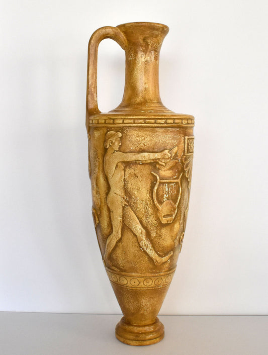 Athletes of Ancient Greek olympic Games - Lekythos - Relief - Classical Period - 500 BC  - Ceramic Vase