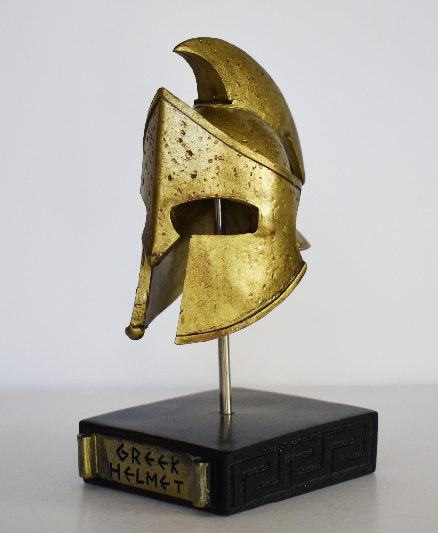 Ancient Greek Spartan Corinthian Helmet - Physical Battle Protection - Fight, War - Museum Reproduction - Polyresin Statue