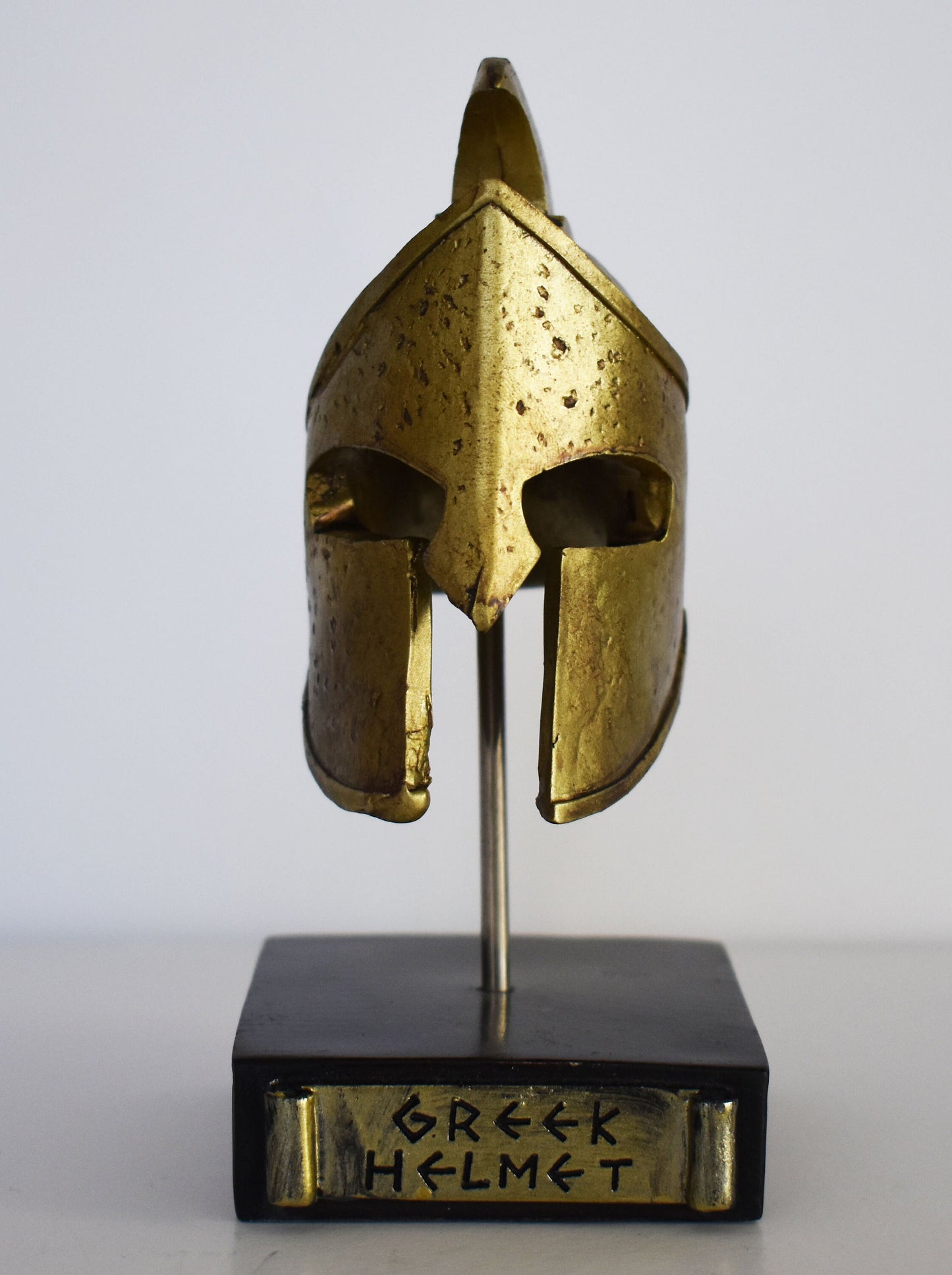 Ancient Greek Spartan Corinthian Helmet - Physical Battle Protection - Fight, War - Museum Reproduction - Polyresin Statue