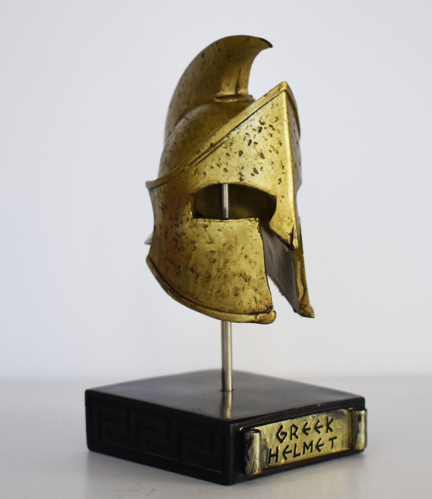 Ancient Greek Spartan Corinthian Helmet - Physical Battle Protection - Fight, War - Museum Reproduction - Polyresin Statue