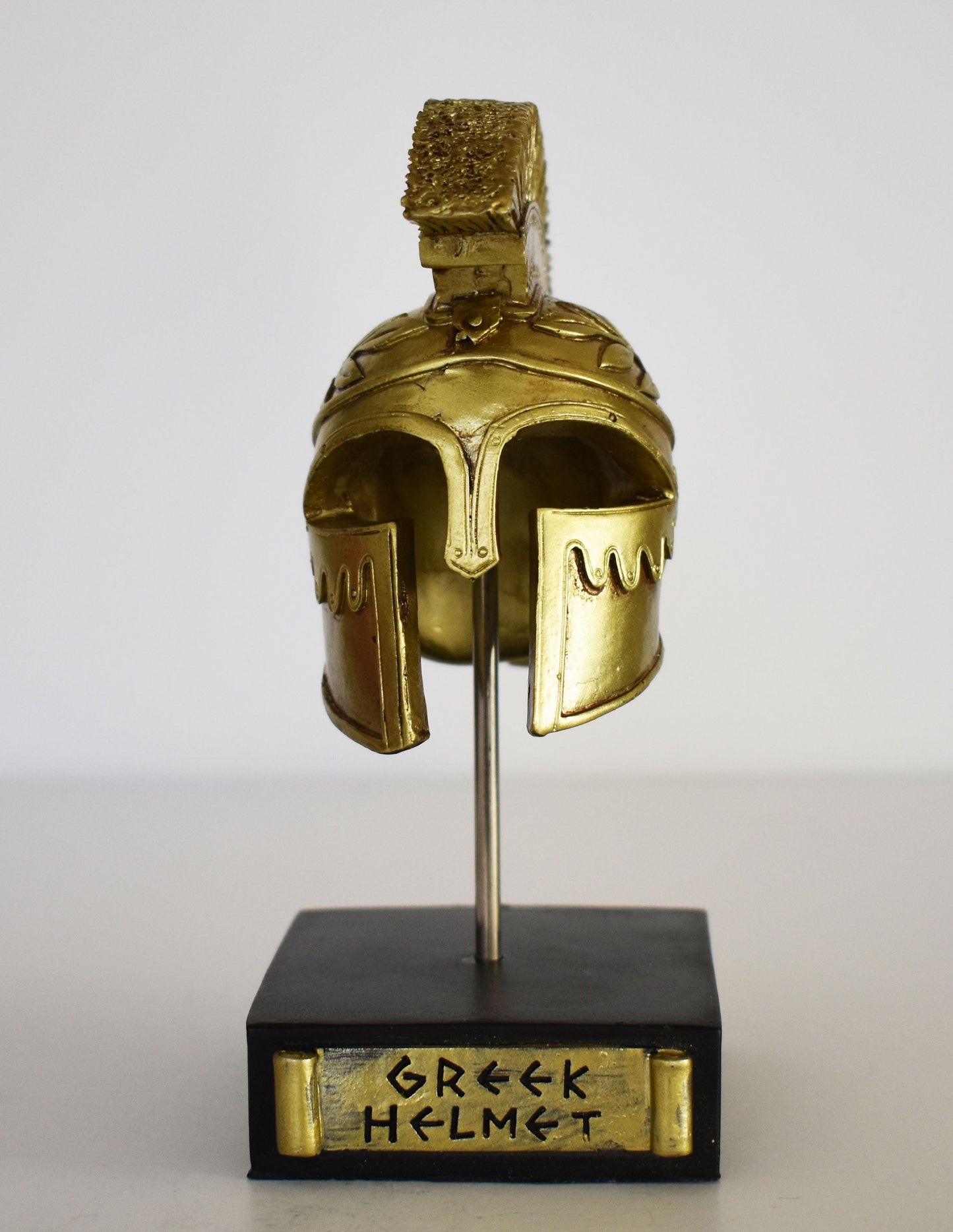 Ancient Greek Spartan Corinthian Helmet - Physical Battle Protection - Classic Period - Museum Reproduction - Polyresin Statue