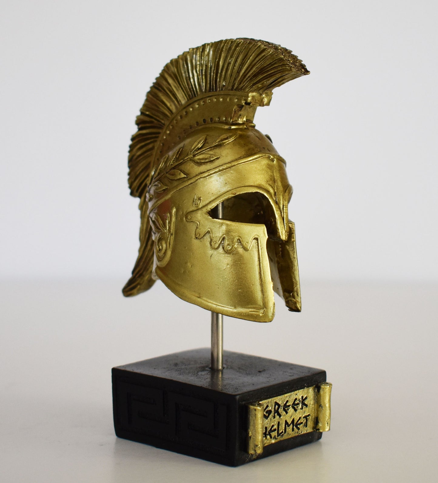 Ancient Greek Spartan Corinthian Helmet - Physical Battle Protection - Symbol of Status - Museum Reproduction - Polyresin Statue
