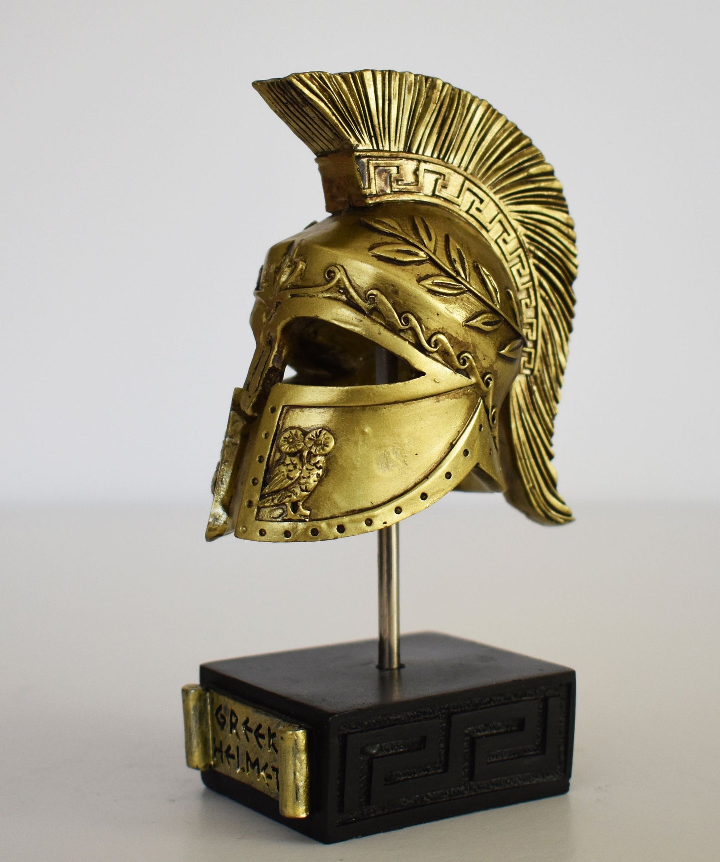 Ancient Greek Spartan Corinthian Helmet -  Warrior - Physical Battle Protection - Museum Reproduction - Polyresin Statue