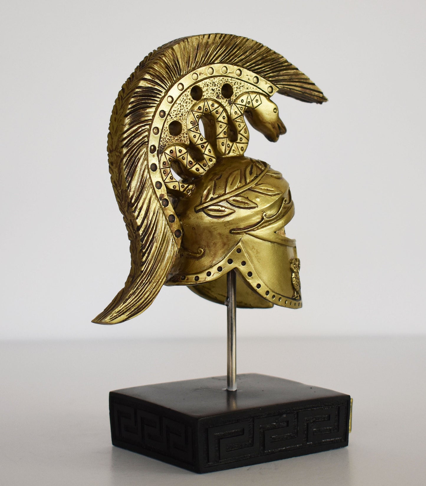 Ancient Greek Spartan Corinthian Helmet - Goddess Athena Symbol - Physical Battle Protection - Museum Reproduction - Polyresin Statue