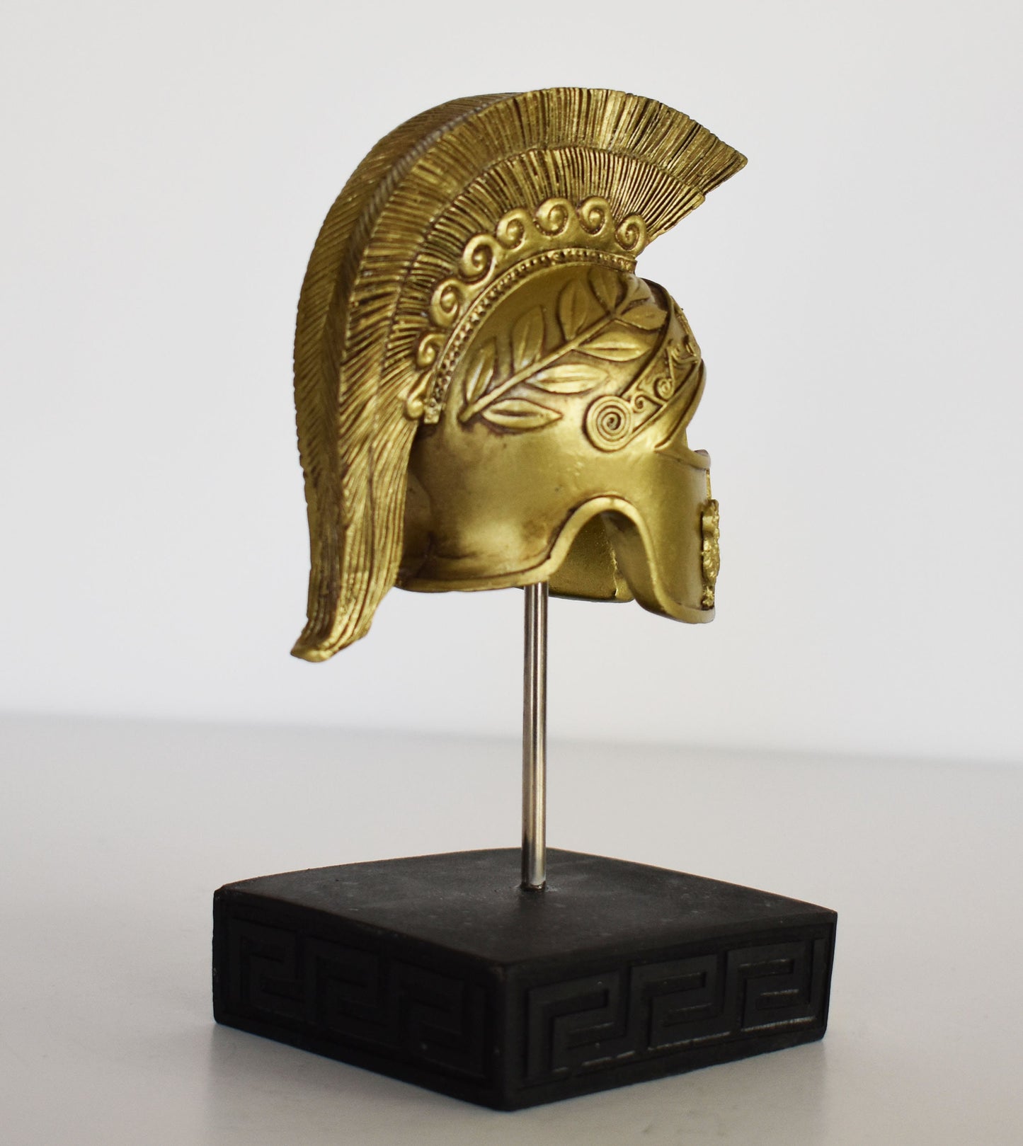 Ancient Greek Spartan Corinthian Helmet -  Physical Battle Protection - Owl of Wisdom Motif - Museum Reproduction - Polyresin Statue