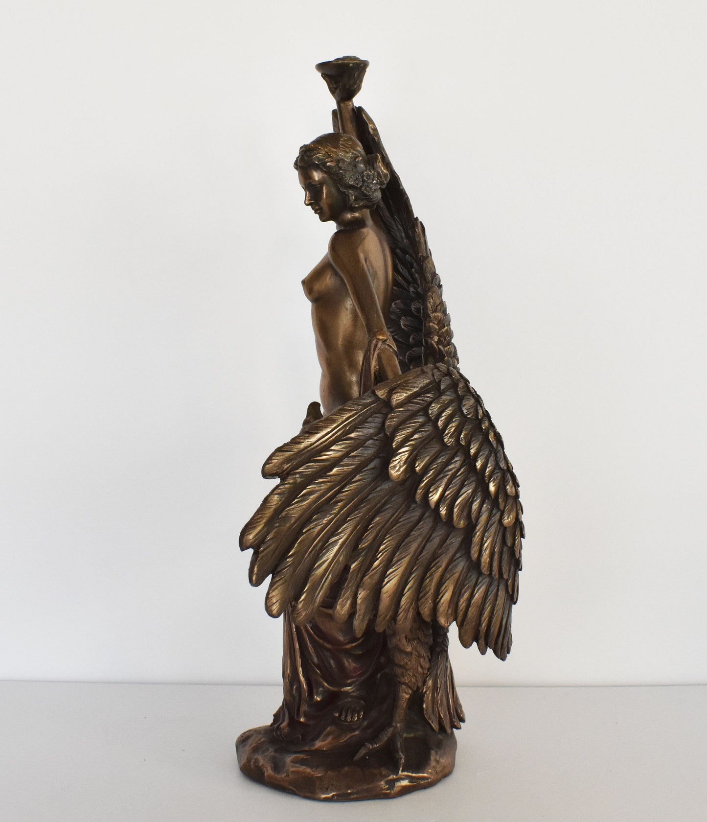 Hebe and the Eagle of Zeus - Greek Roman Goddess of Youth or the Prime of Life - Cold Cast Bronze Resin