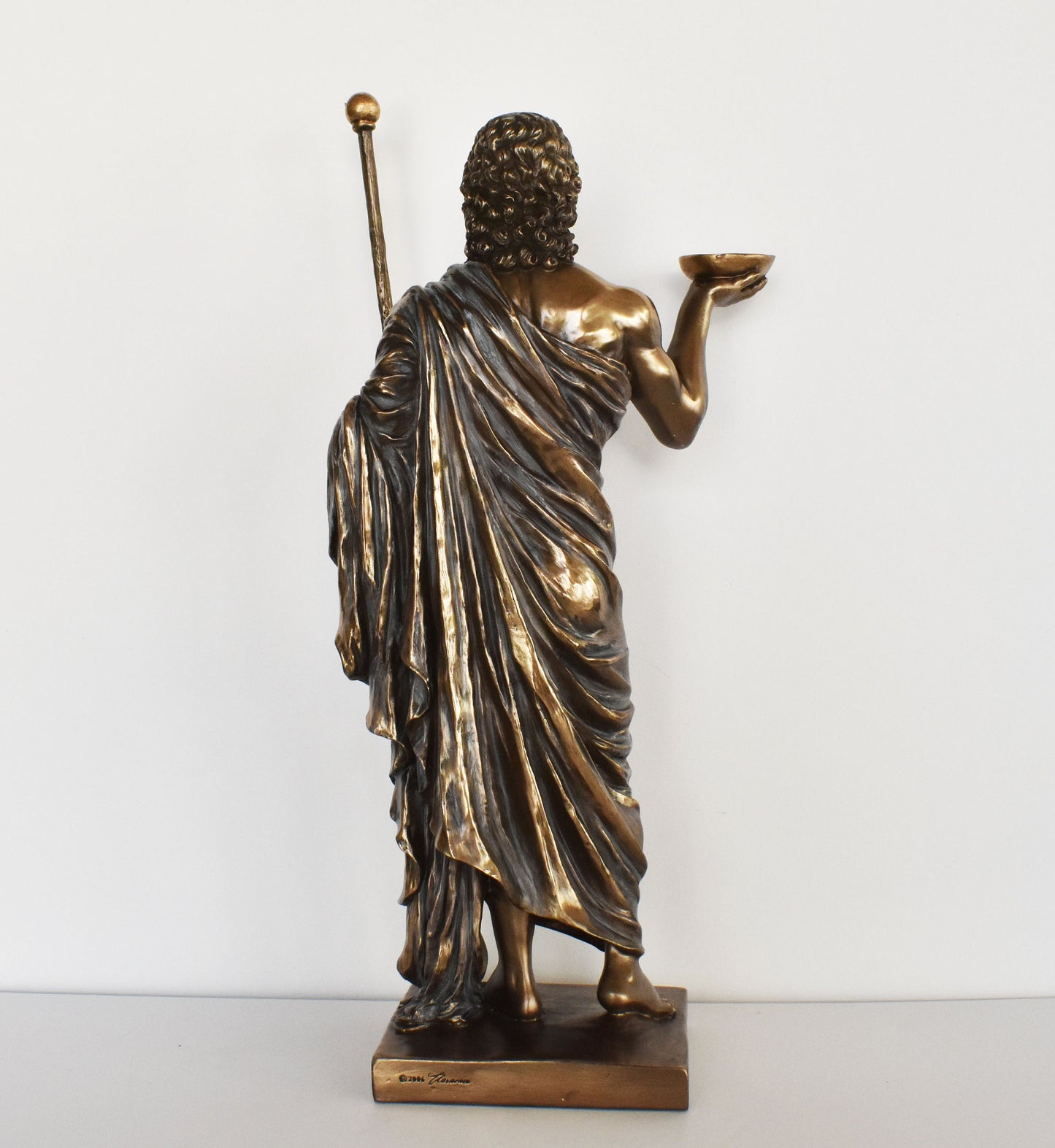 Asclepius - Snake Symbol - Hero-God of Medicine and Doctors - Represents the Healing Aspect of the Medical Arts - Cold Cast Bronze Resin