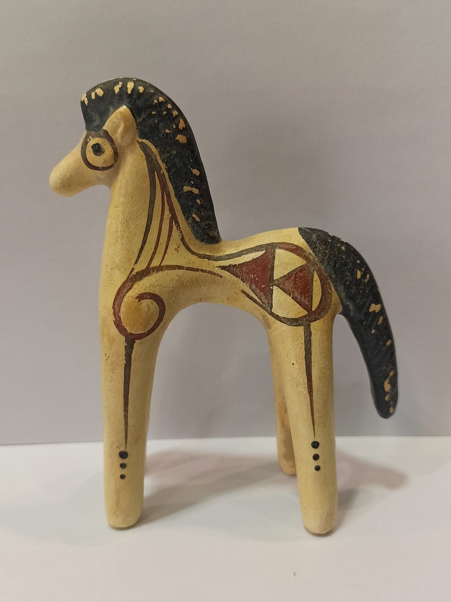 Ancient Greek Horse - Used for warfare and for frontier defense, in sacred processions, in marital and funerary rituals - Ceramic Artifact