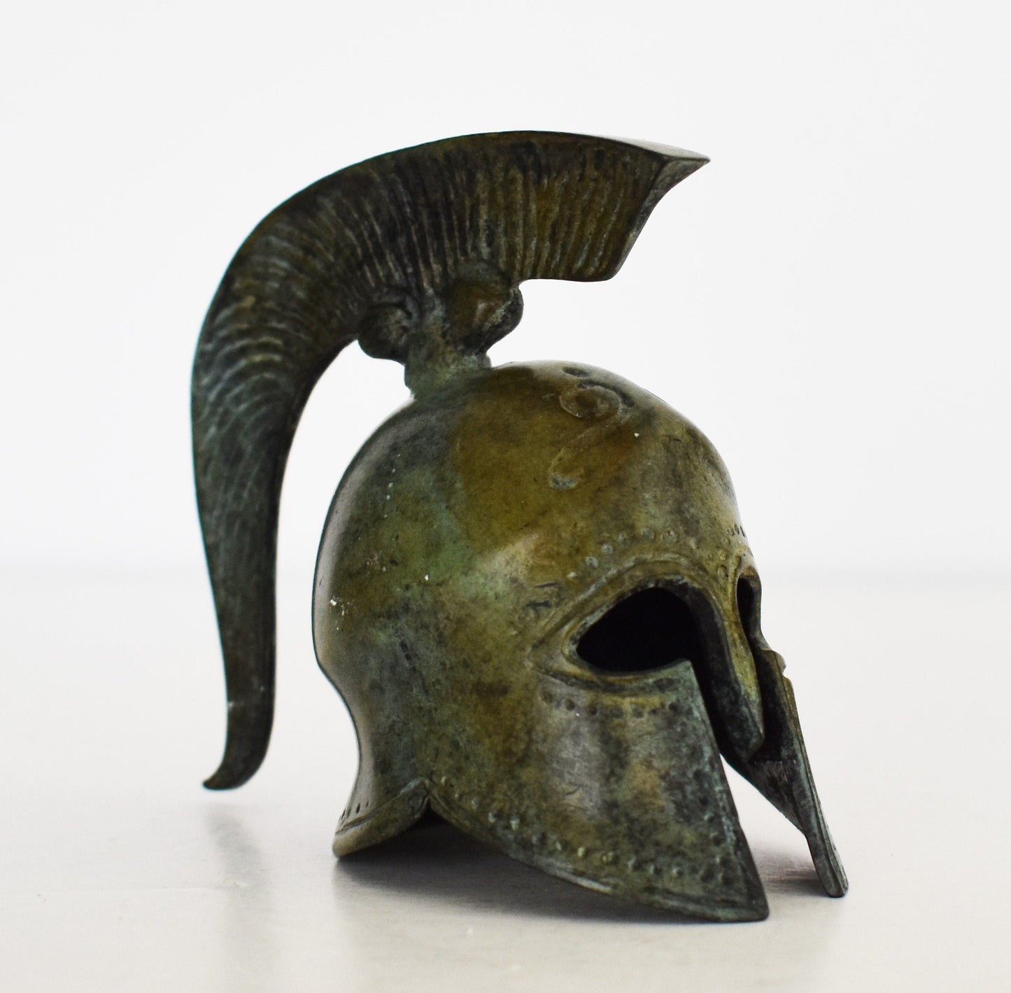 Ancient Greek Spartan Corinthian Helmet - For Combat - Classic Period - Pure Bronze Statue