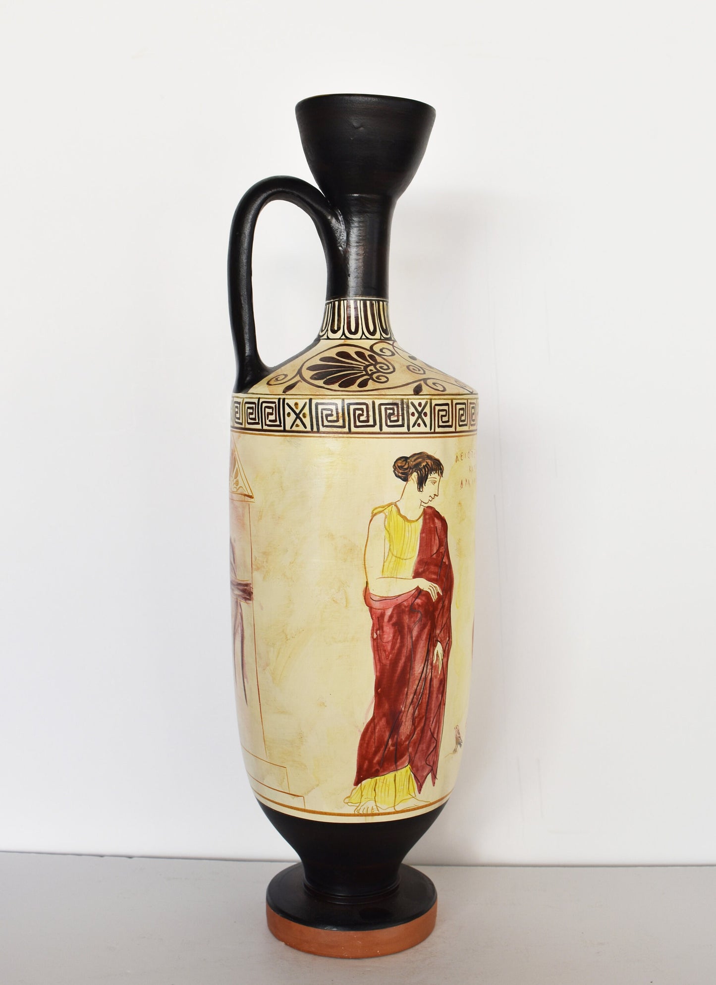 Muse playing the lyre - The rock bears the inscription Helikon - Attic white-ground lekythos - 440-430 BC