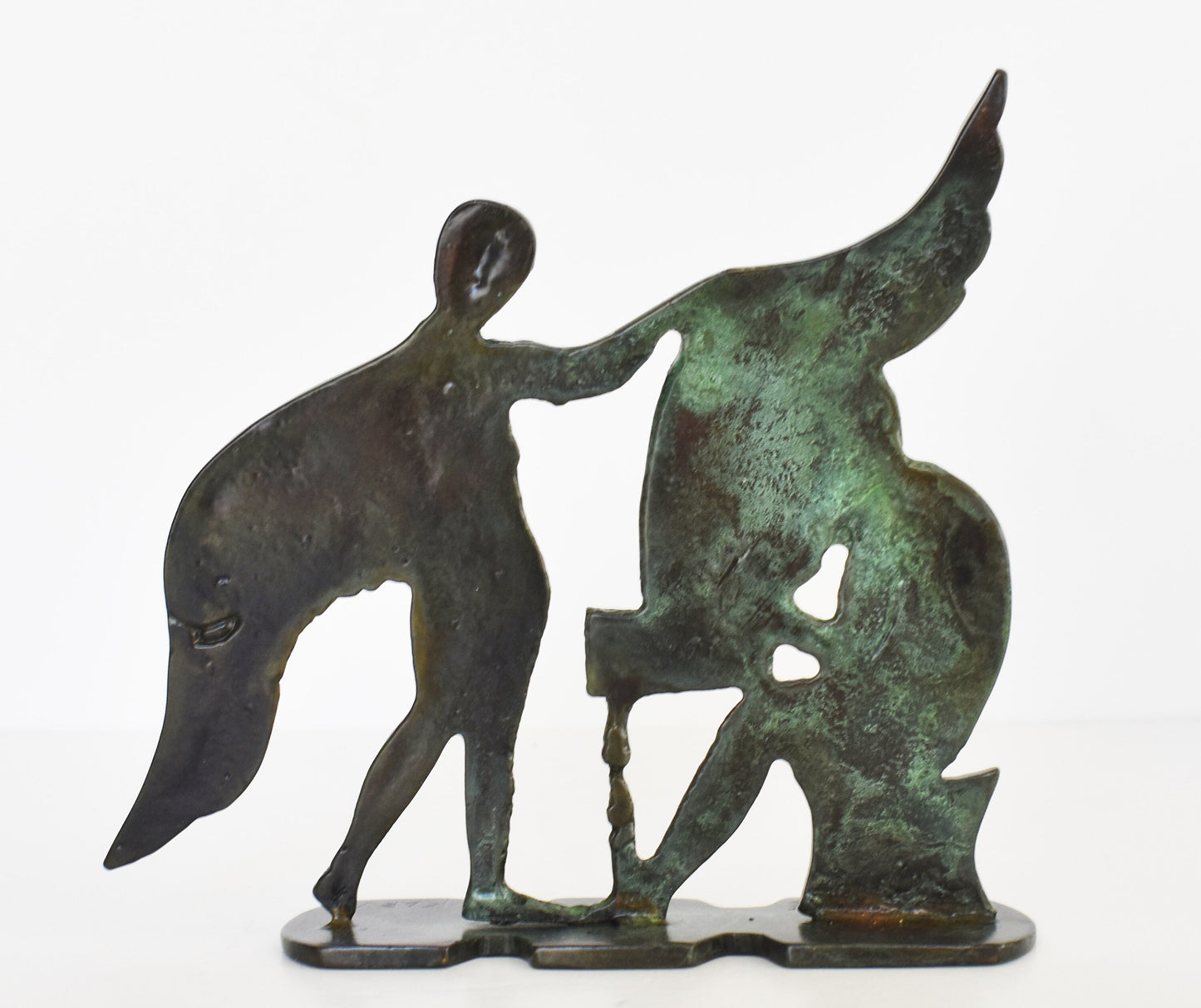 Daedalus and Icarus - Ancient Greek Myth - A skillful Architect and Craftsman and his Son with the Tragic End - pure bronze statue
