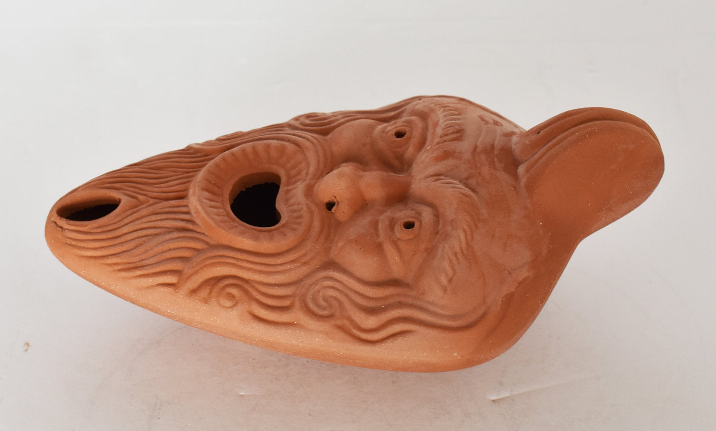 Oil Lamp - Athens, Attica - 600 BC - Pan - God of the Wild, Shepherds and Flocks - Museum Reproduction - Ceramic Artifact