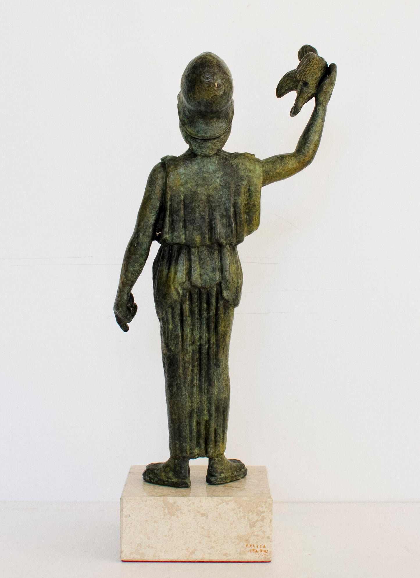 Athena Minerva with Owl - Greek Roman Goddess of Wisdom - c 460 BC - Metropolitan Museum of Art - Replica - pure bronze Statue