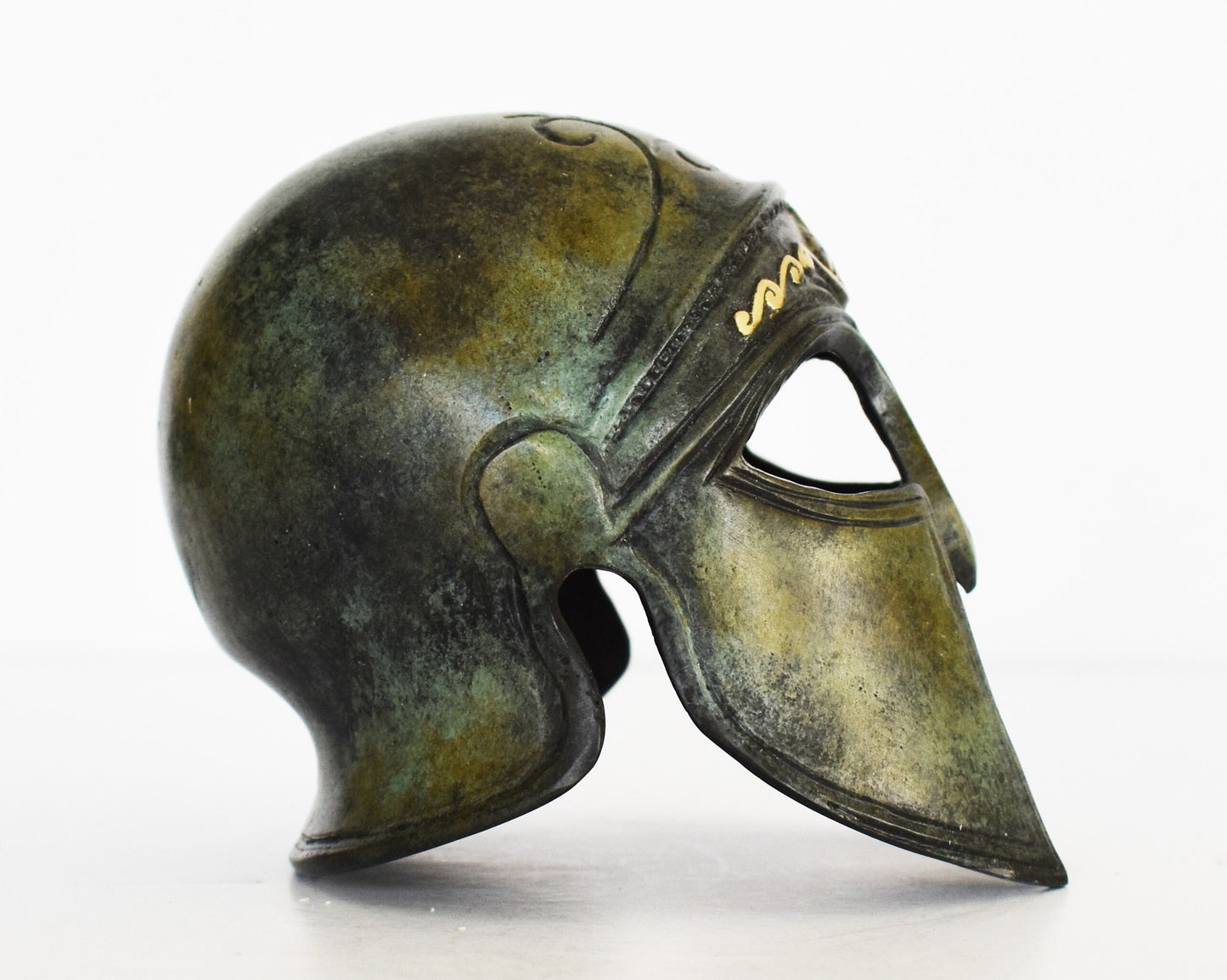 Ancient Greek Spartan Corinthian Helmet - Classic Period - Pure Bronze Statue