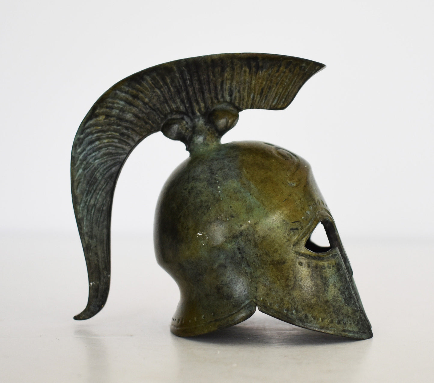 Ancient Greek Spartan Corinthian Helmet - For Combat - Classic Period - Pure Bronze Statue
