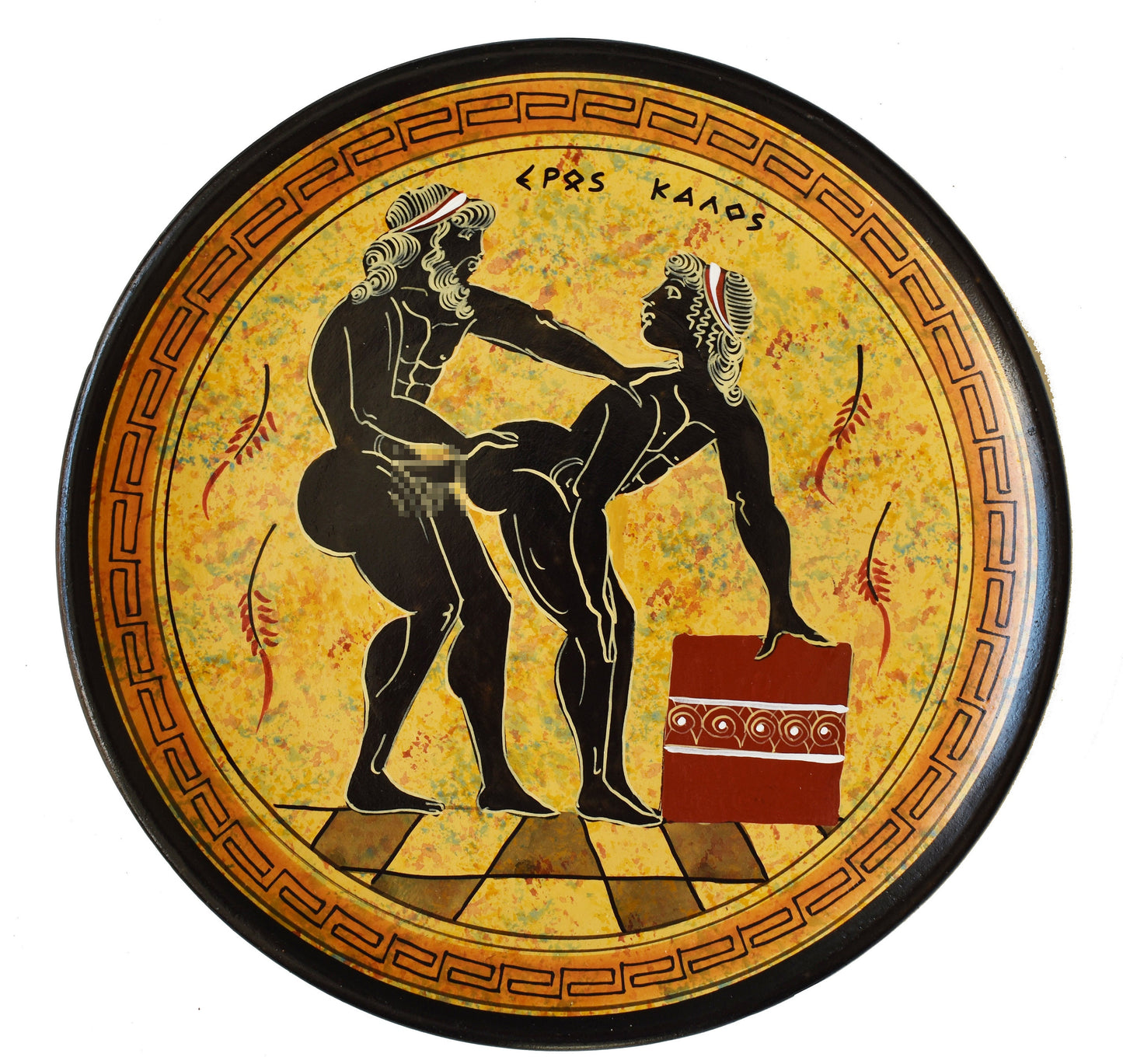 Homoerotic Scene between Two Males - Athens, 500 BC - To love and be loved is to feel the sun from both sides - Handmade in Greece