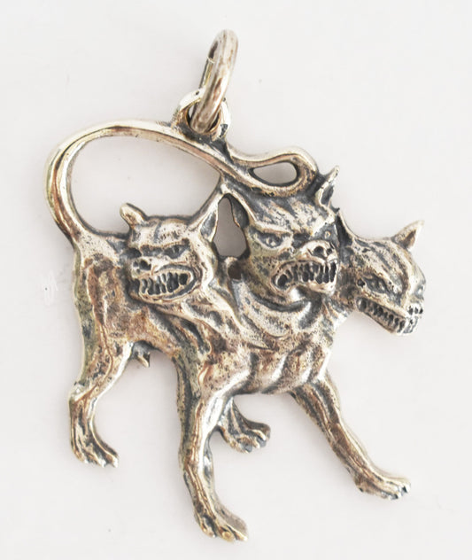 Cerberus -Three-Headed Dog of Hades - Guardian of the Underworld - Pendant - 925 Sterling Silver