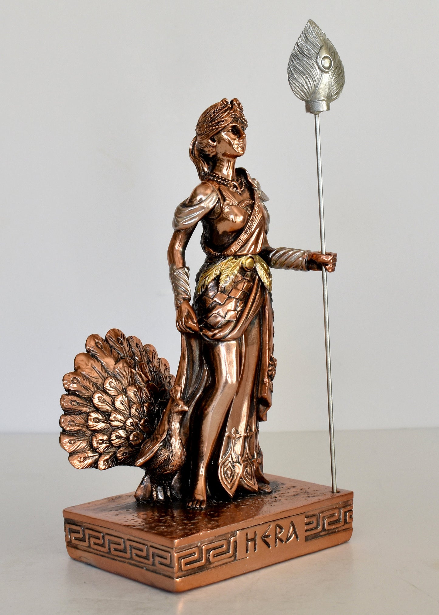 Hera Juno - Greek Roman Goddess of Marriage, Women, Childbirth and Family - Queen of Olympus - Zeus Wife - Copper Plated Alabaster