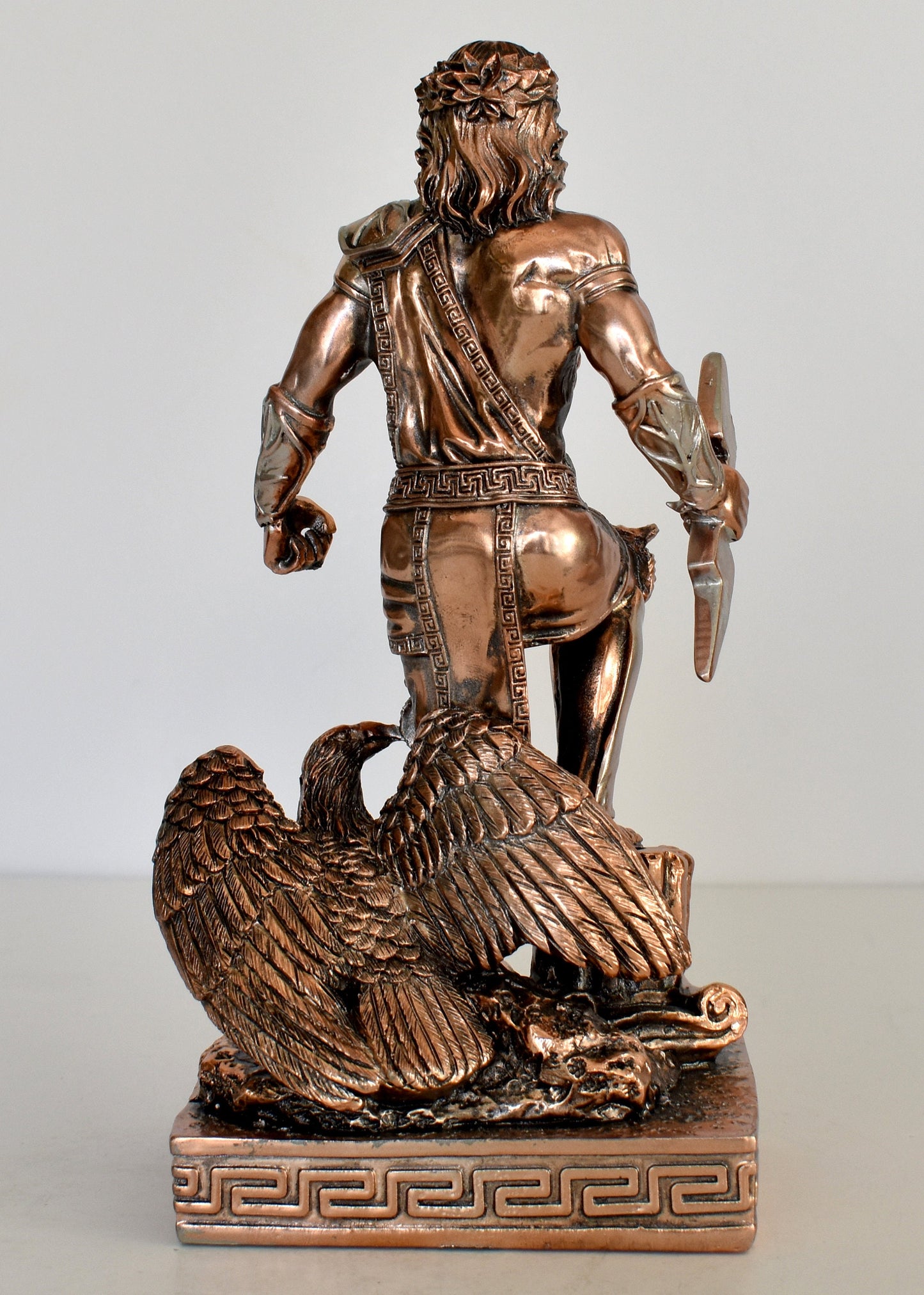 Zeus Jupiter - Greek Roman God of the Sky, Law and Order, Destiny and Fate - King of the Gods of Mount Olympus - Copper Plated Alabaster