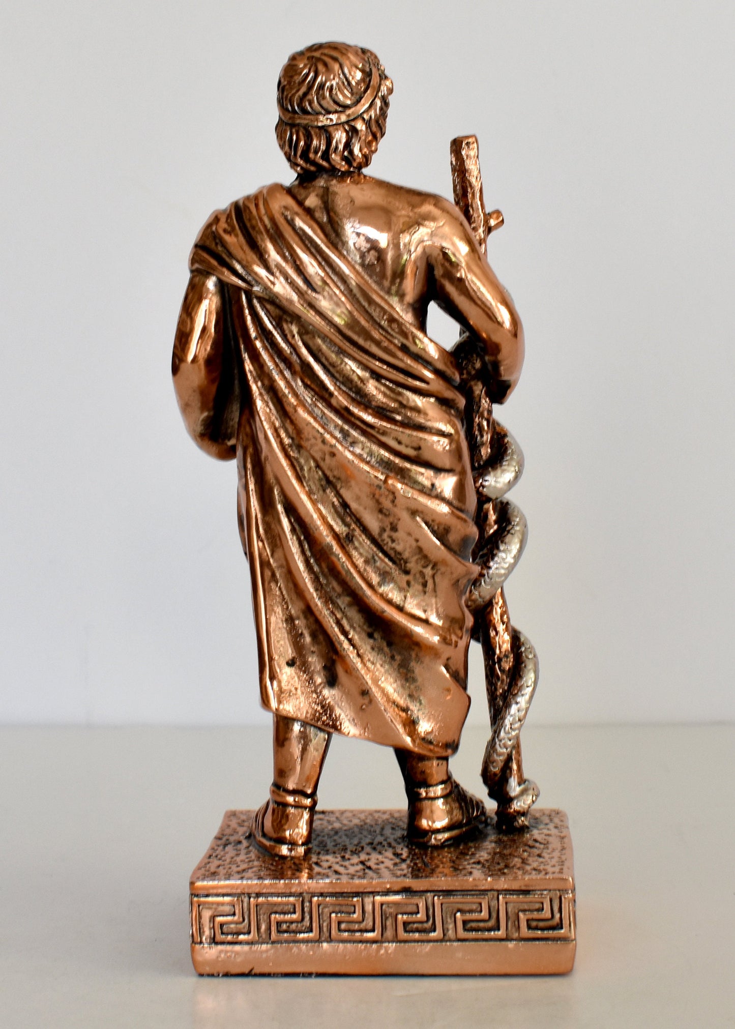 Asclepius - Ancient Greek God of Medicine and Doctors - Son of Apollo -Father of Hygeia, Iaso, Panacea, Aegle - Copper Plated Alabaster
