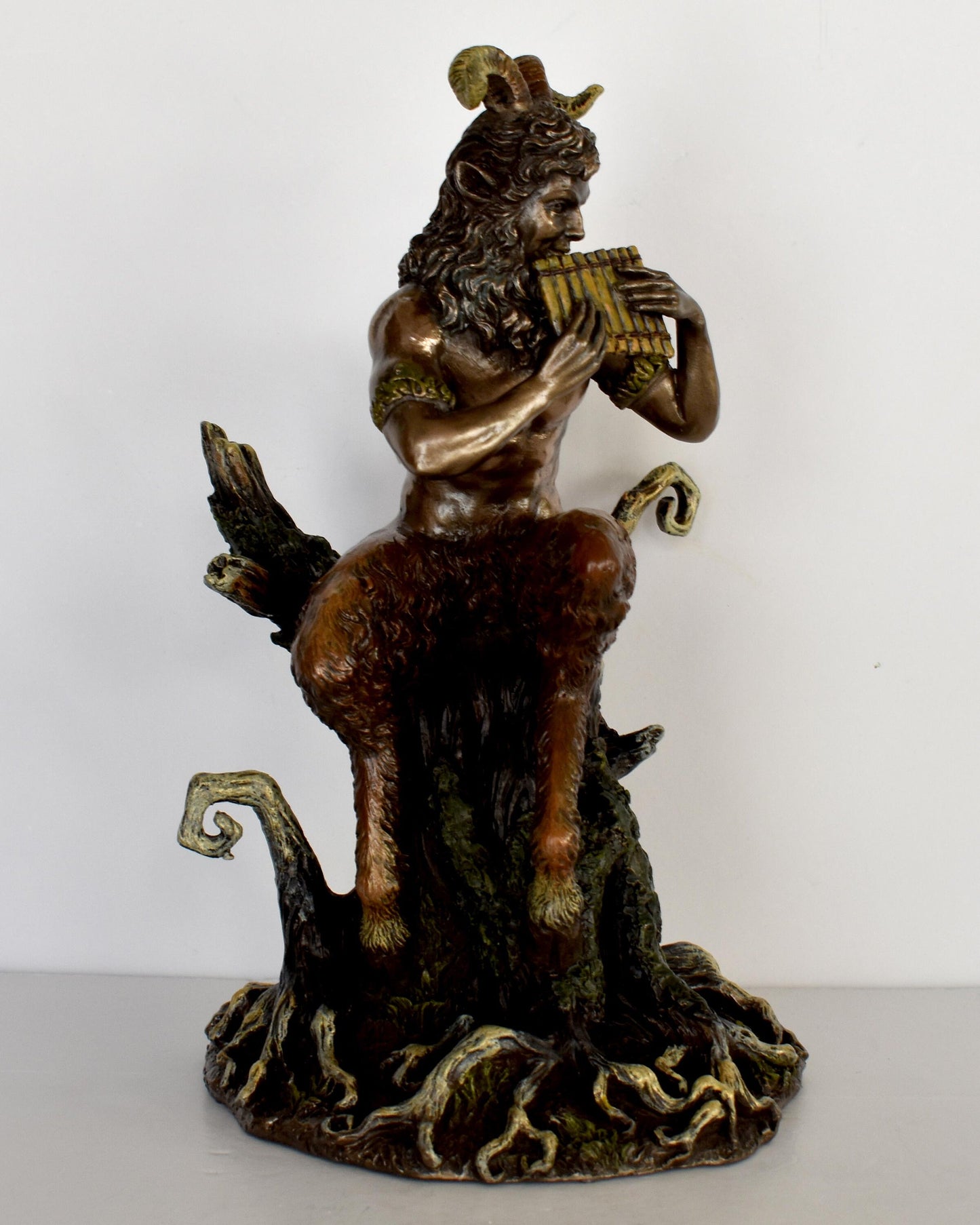 Pan - Ancient Greek fertility god of the Wild,Shepherds and Flocks, Nature of Mountain Wilds,Rustic Music - Cold Cast Bronze Resin