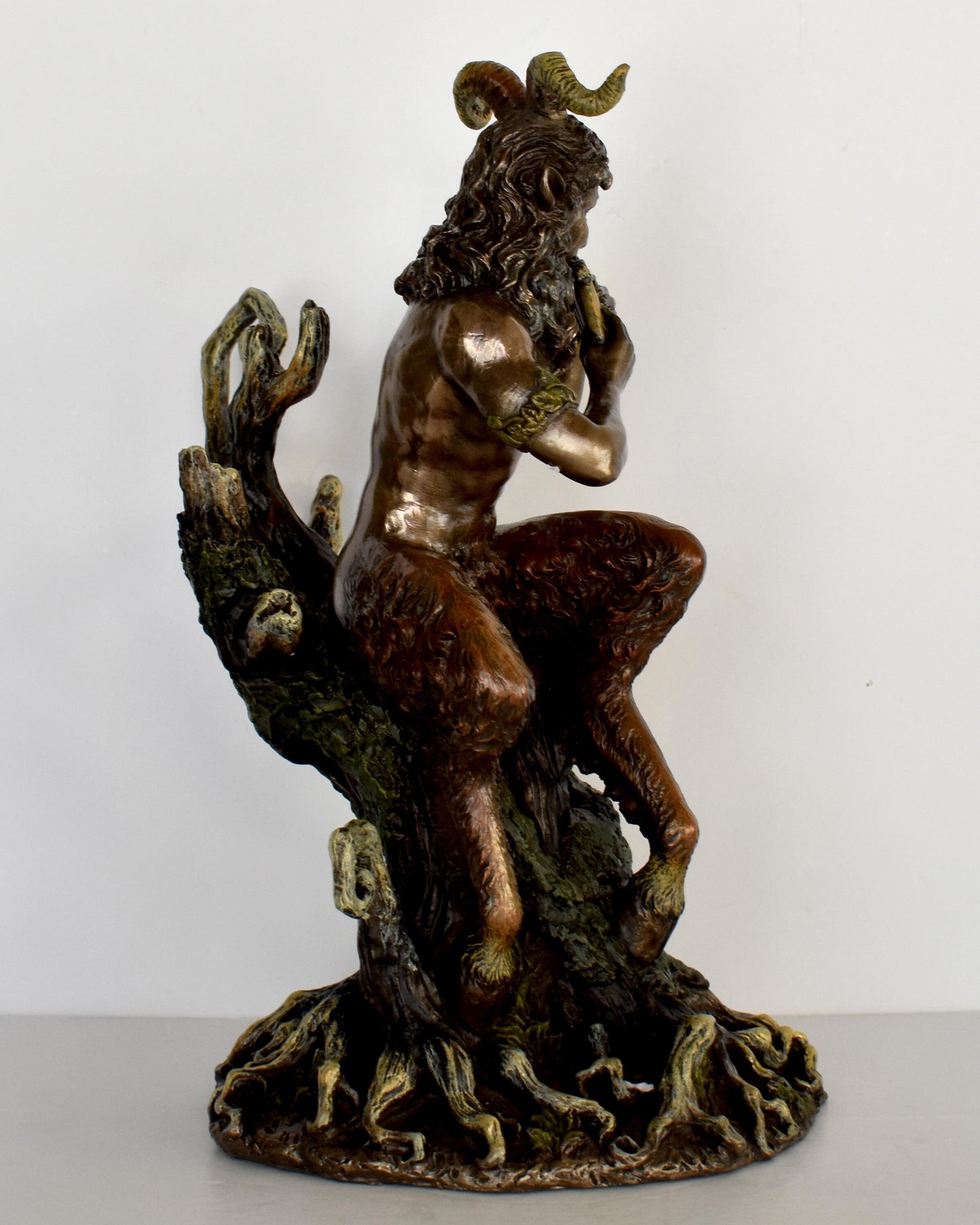 Pan - Ancient Greek fertility god of the Wild,Shepherds and Flocks, Nature of Mountain Wilds,Rustic Music - Cold Cast Bronze Resin
